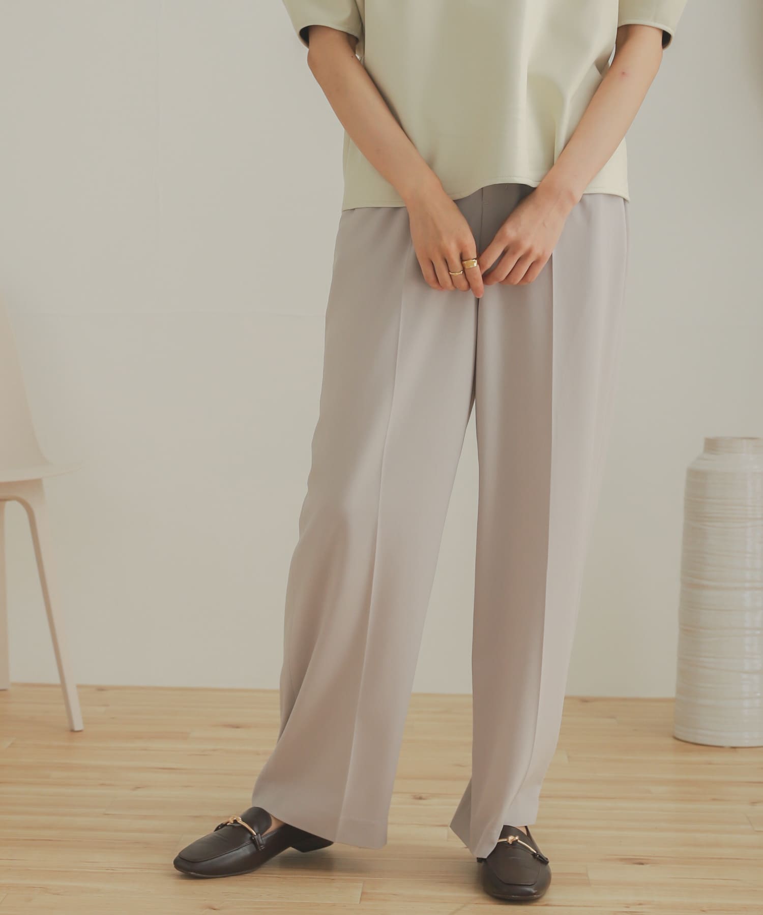 ジョーゼットワイドパンツ GREIGE XS