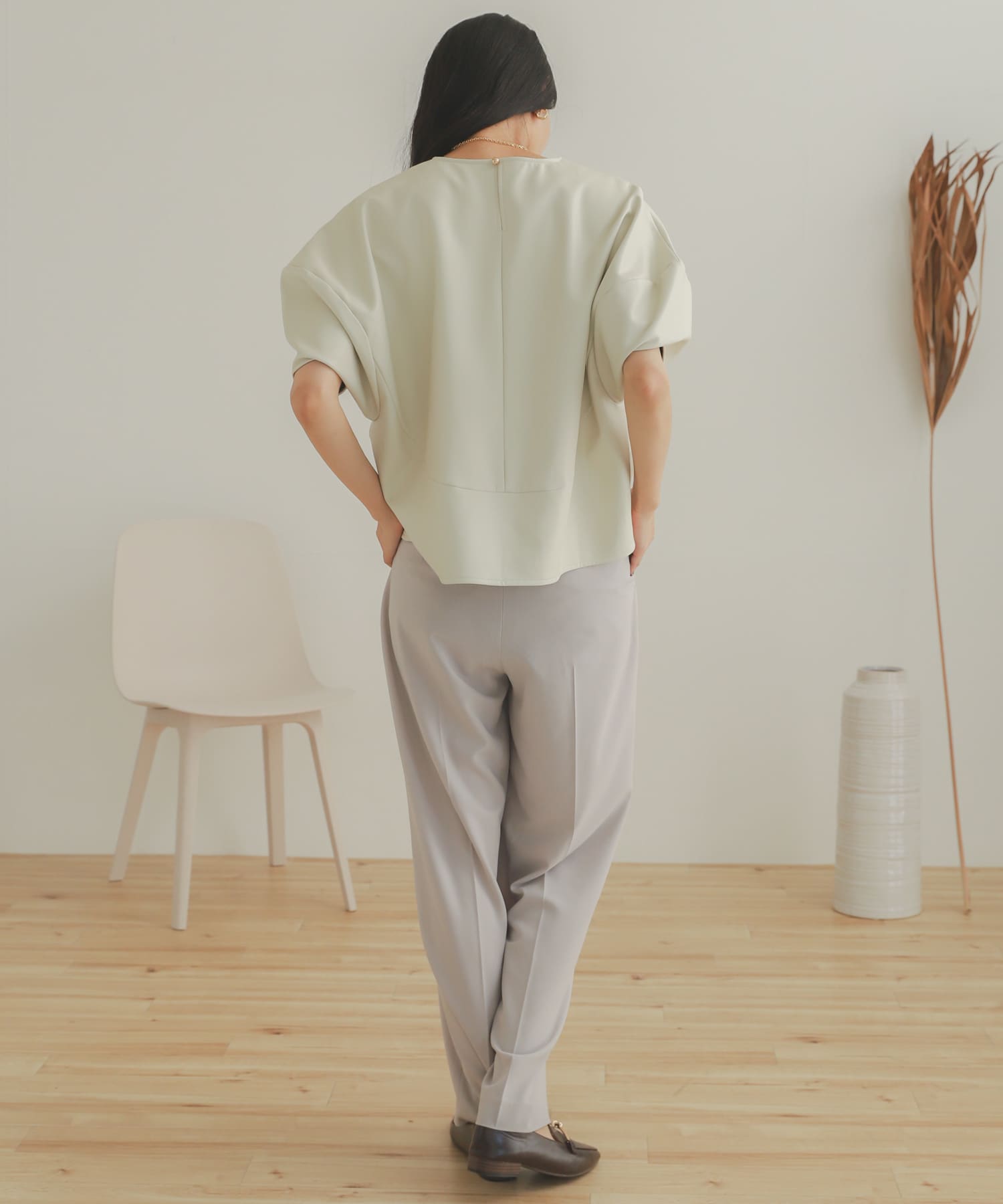 ジョーゼットワイドパンツ GREIGE XS