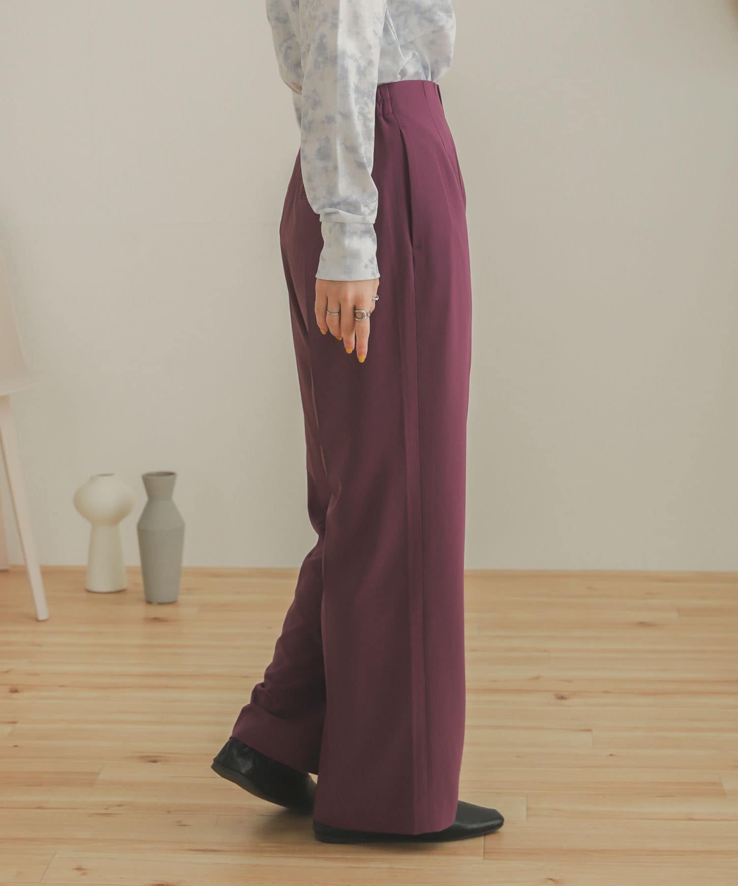 ジョーゼットワイドパンツ PURPLE XS