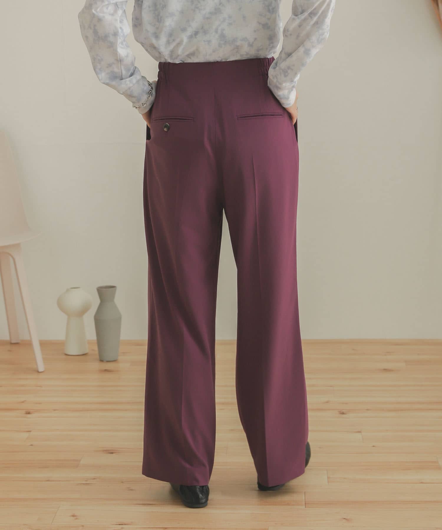 ジョーゼットワイドパンツ PURPLE XS