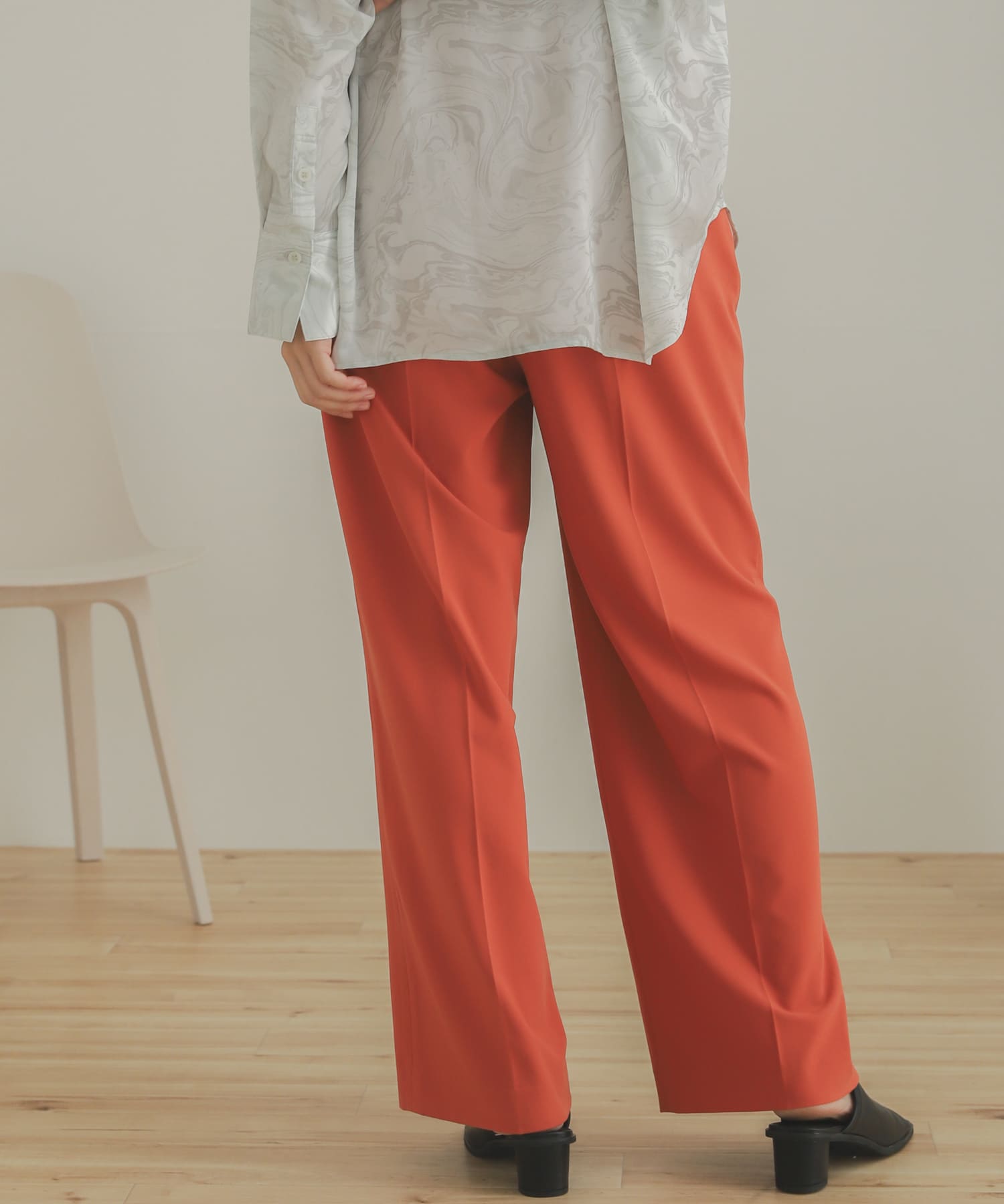ジョーゼットワイドパンツ ORANGE XS