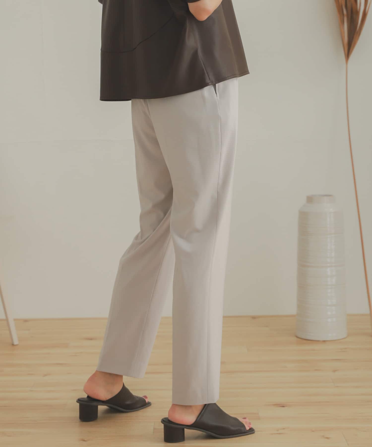 ジョーゼットテーパードパンツ GREIGE XS