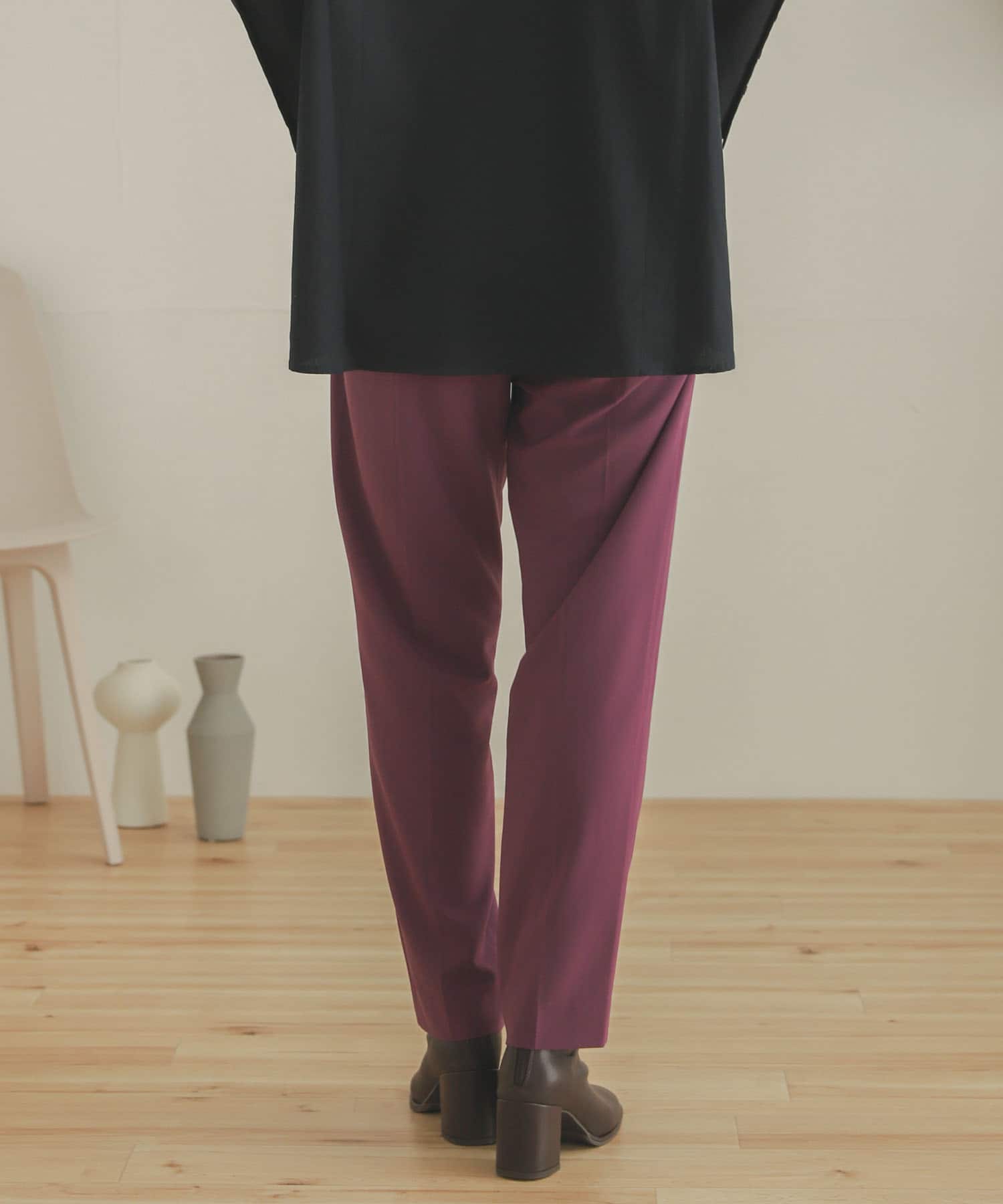ジョーゼットテーパードパンツ PURPLE XS