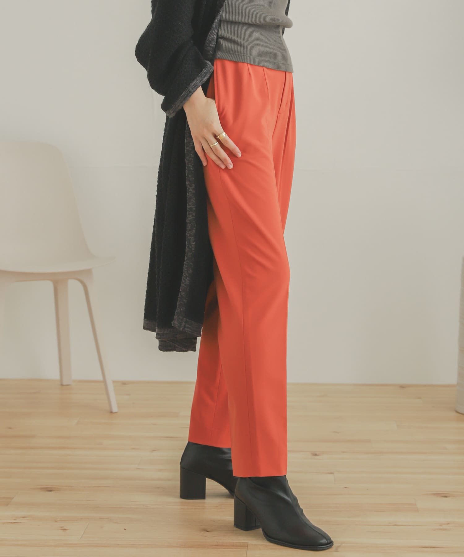 ジョーゼットテーパードパンツ ORANGE XS