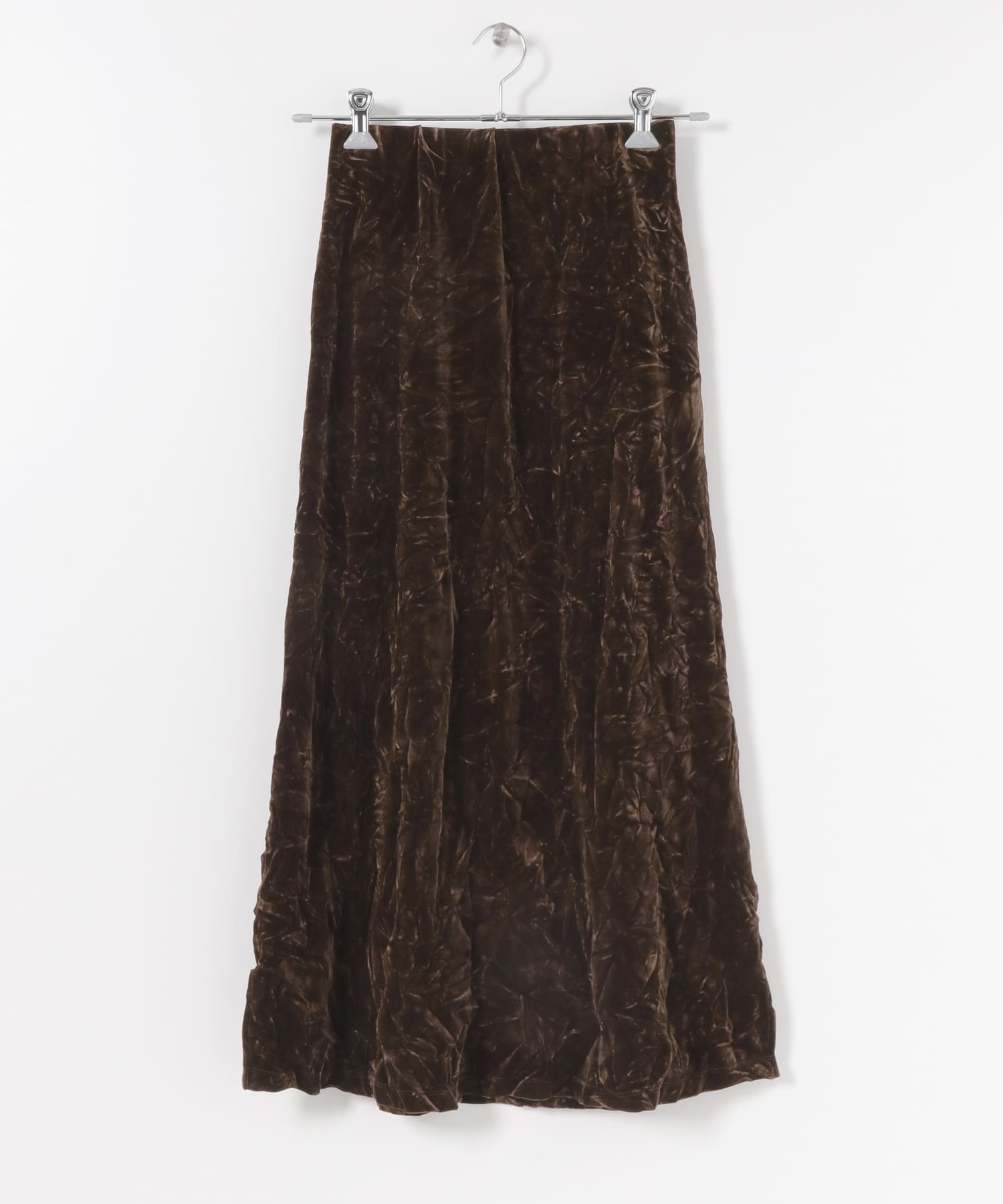 クラッシュベロアロングスカート BROWN one