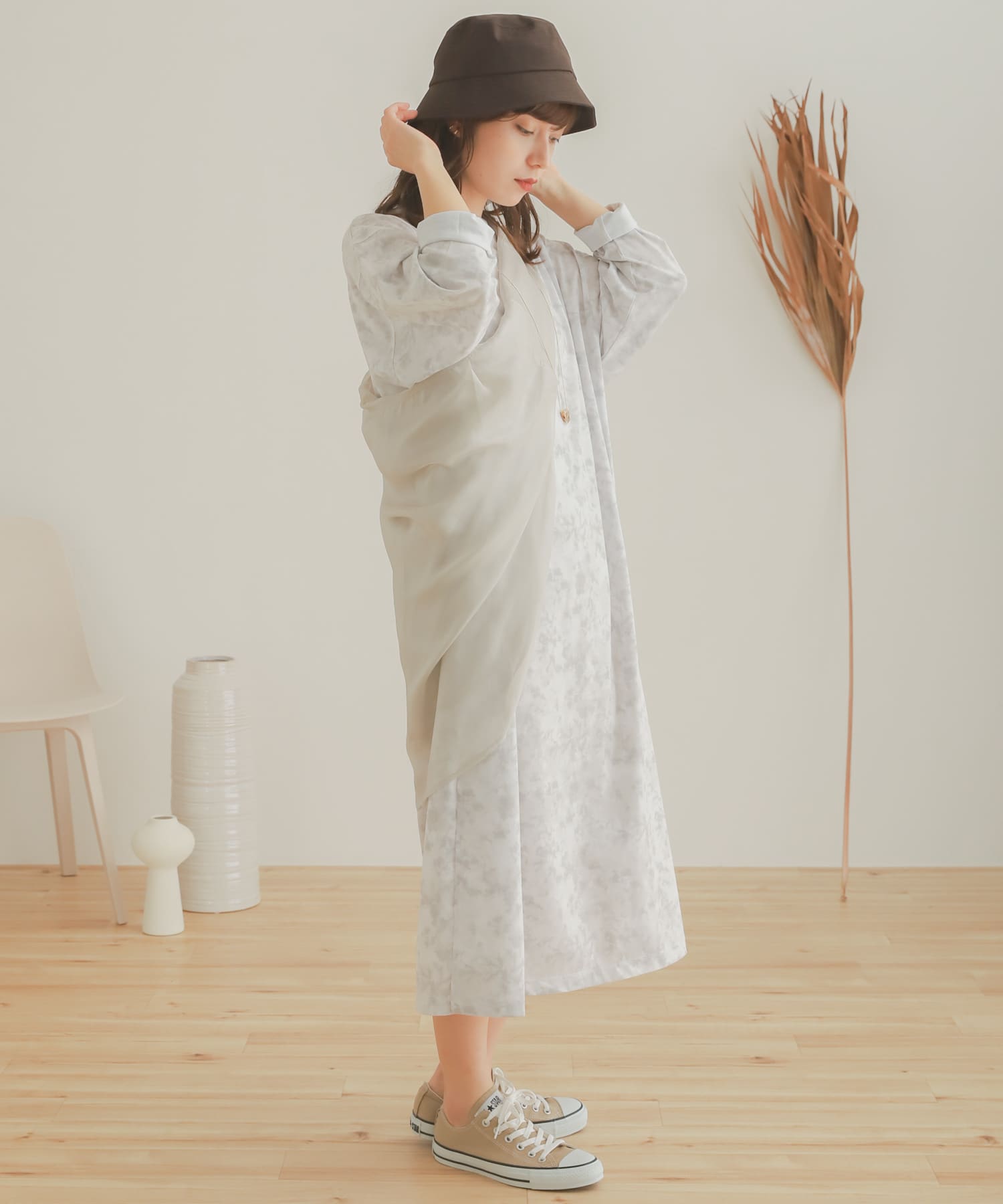 タイダイTシャツワンピース BEIGE one