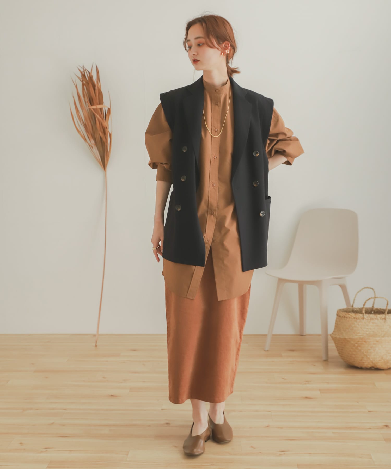 甲深ソフトフラットシューズ BROWN S