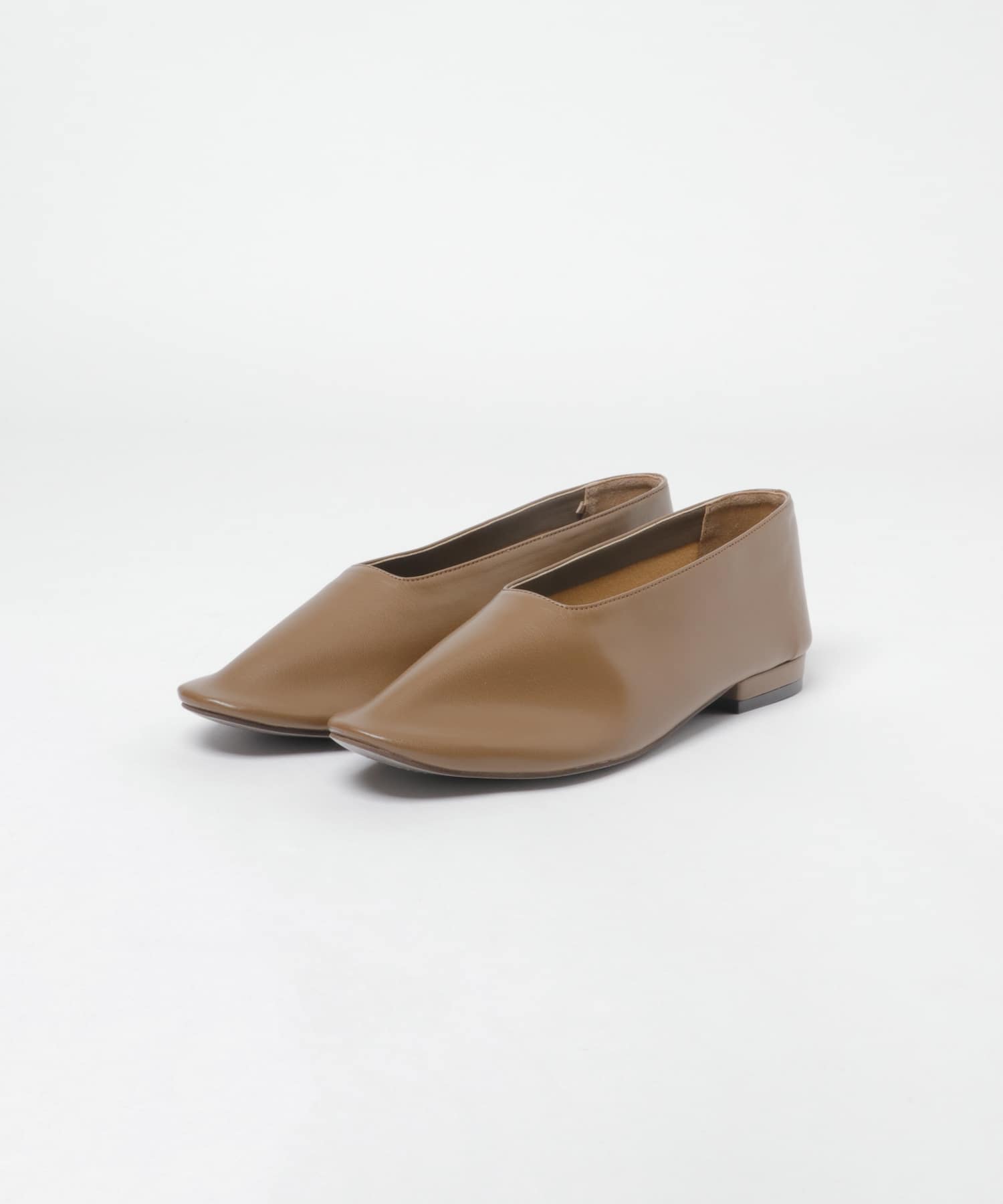 甲深ソフトフラットシューズ BROWN S
