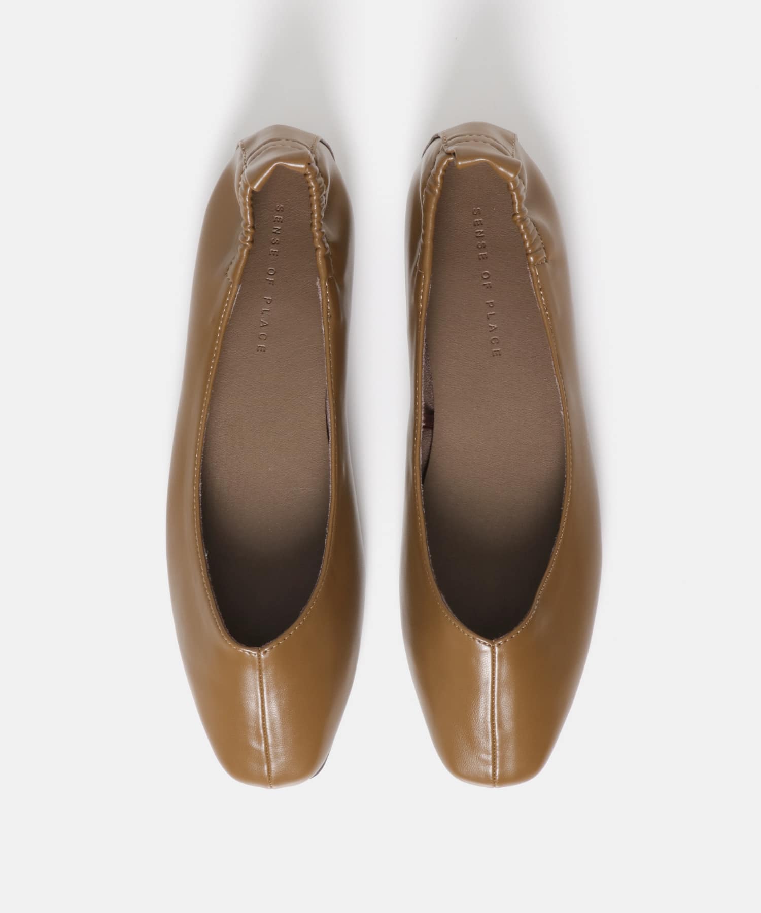 スクエアトウセンターシームフラットシューズ MUSTARD S