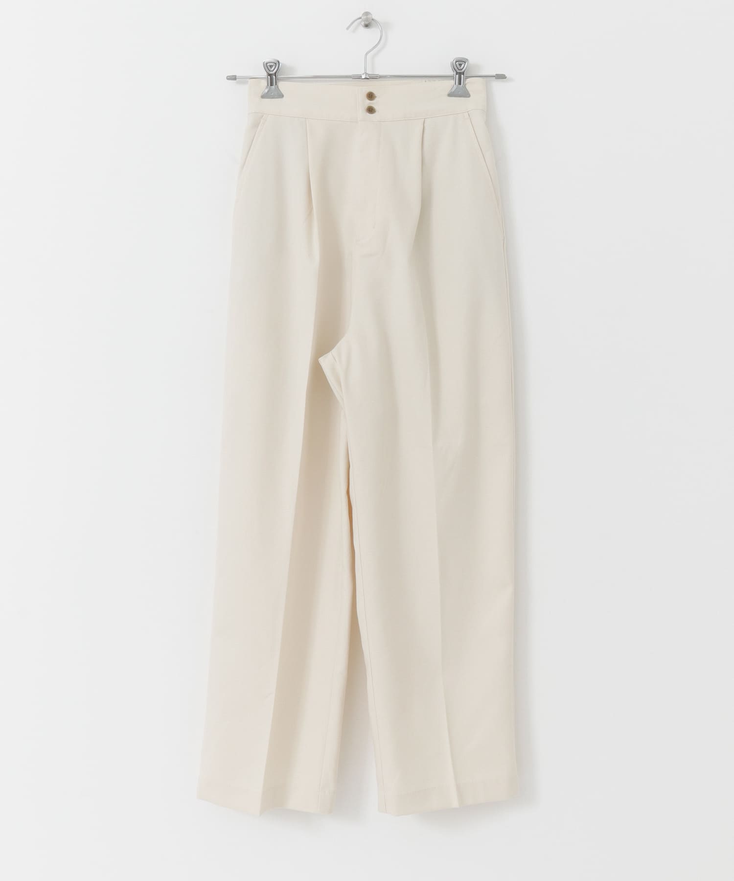 ハイウエストタックストレートパンツ IVORY S