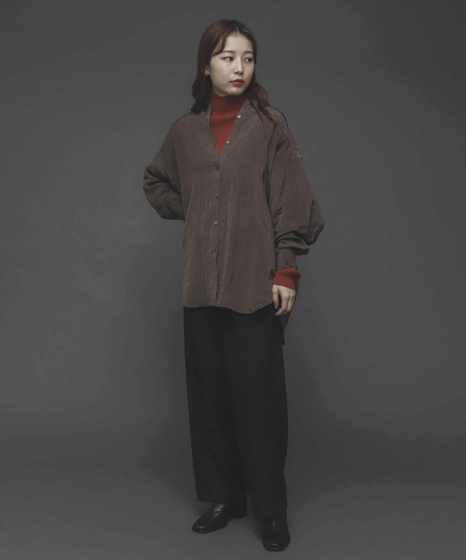 ハイウエストタックストレートパンツ BLACK M