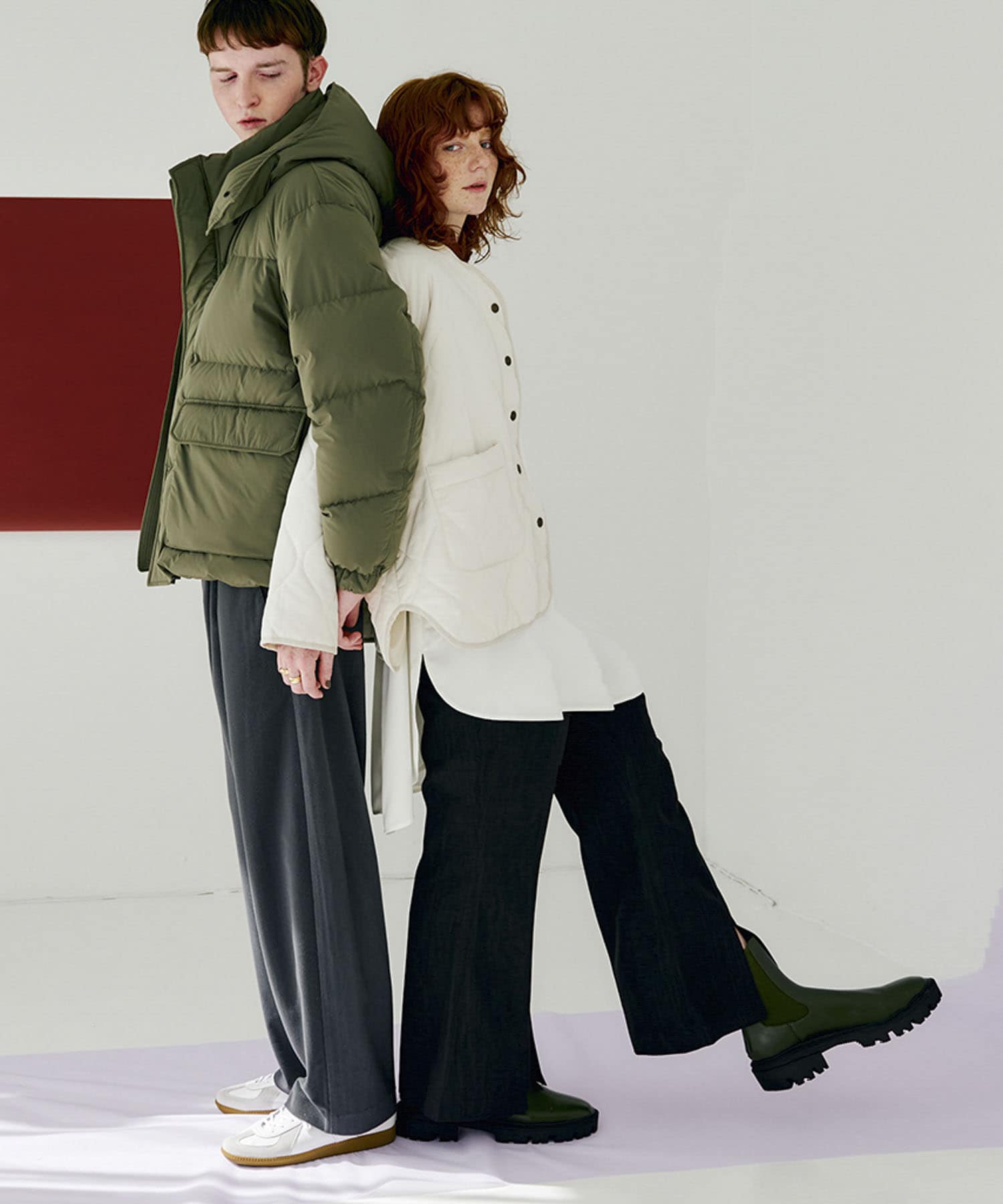 『TALLサイズあり』ウールライクセンターシームキックフレアパンツ BLACK XS