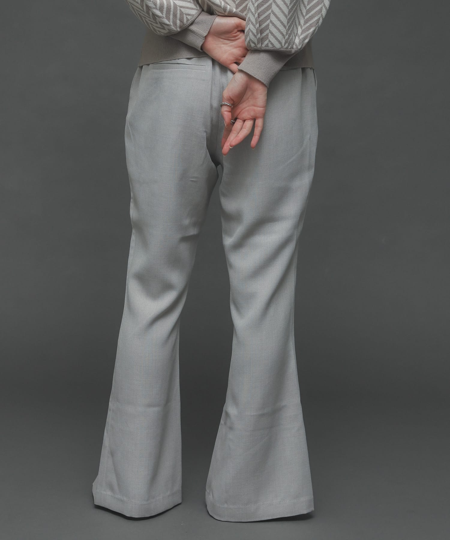 『TALLサイズあり』ウールライクセンターシームキックフレアパンツ L.GRAY XS