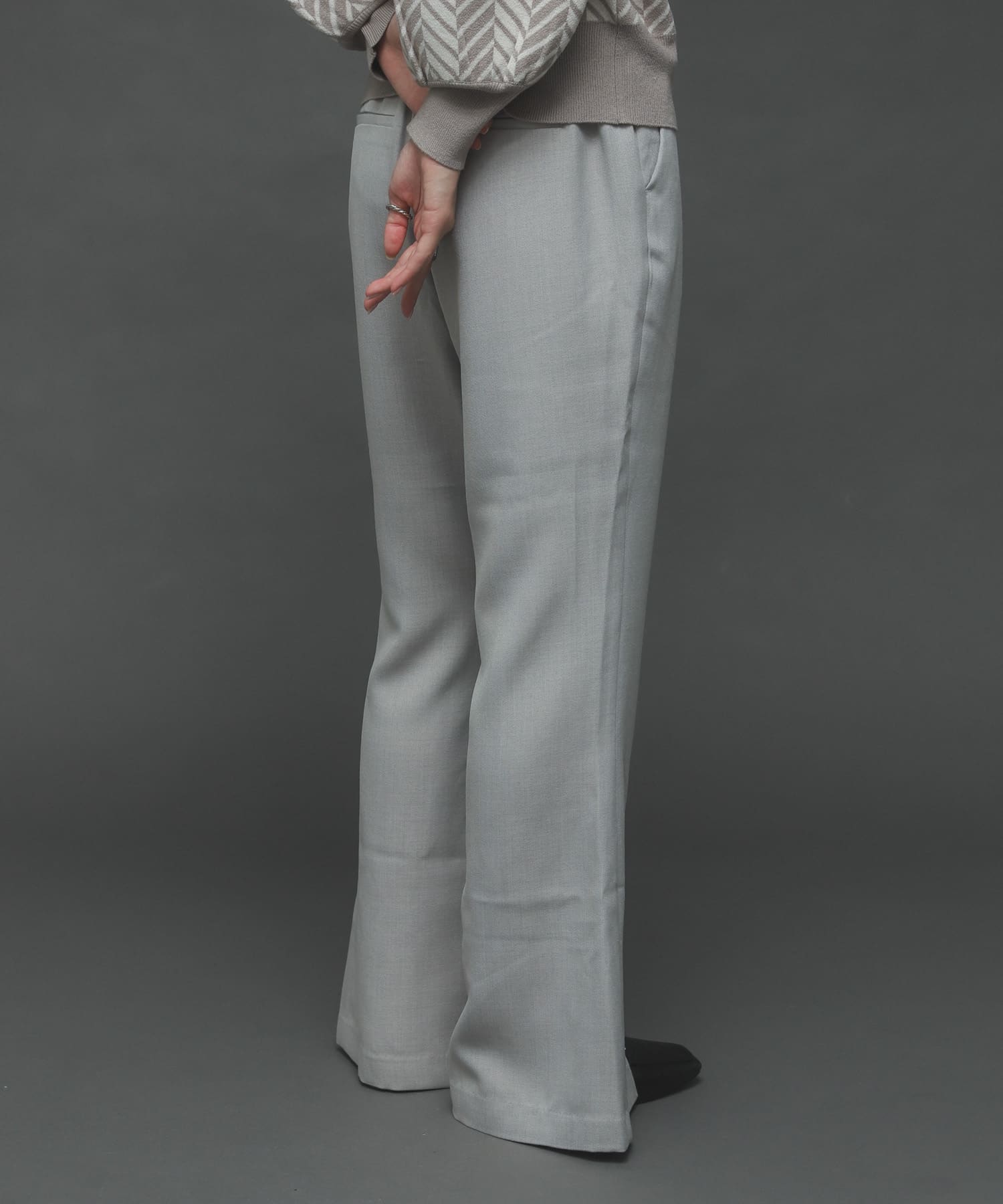 『TALLサイズあり』ウールライクセンターシームキックフレアパンツ L.GRAY XS