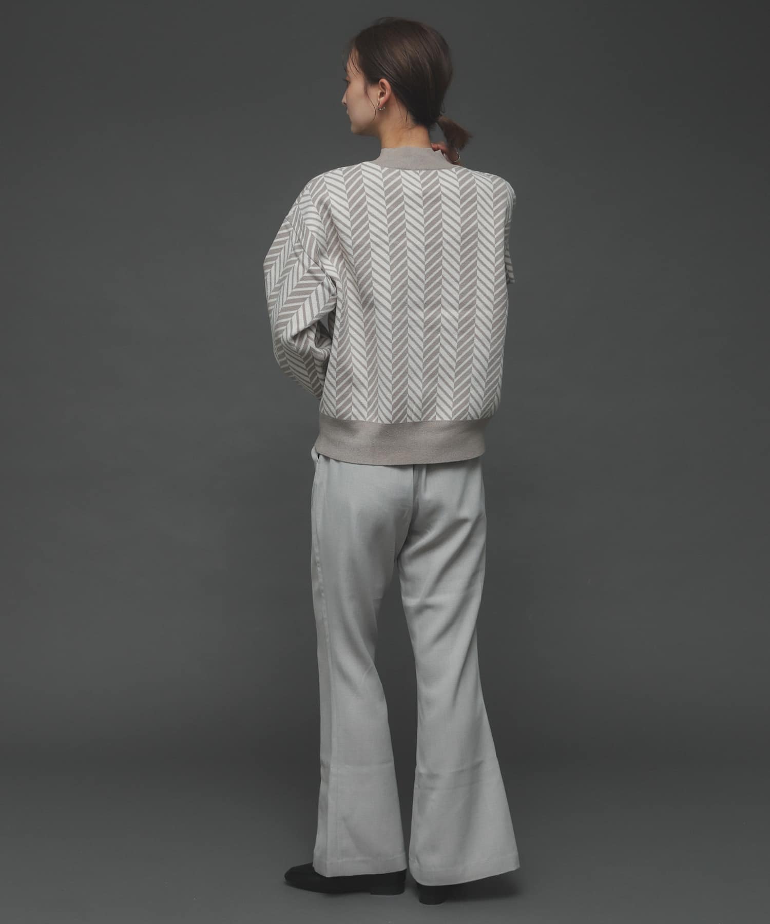 『TALLサイズあり』ウールライクセンターシームキックフレアパンツ L.GRAY XS