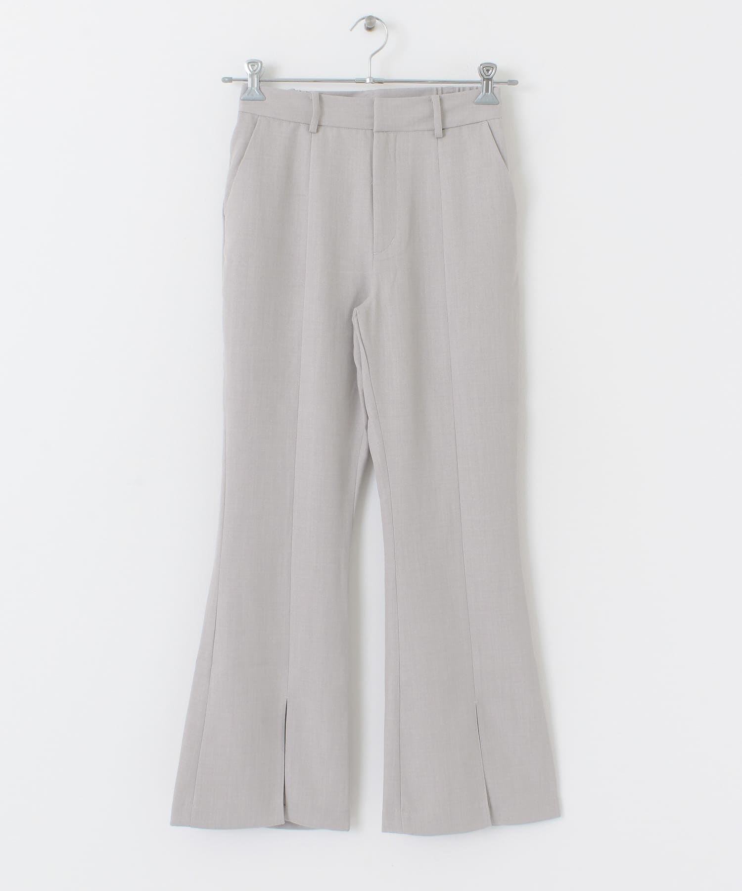 『TALLサイズあり』ウールライクセンターシームキックフレアパンツ L.GRAY S