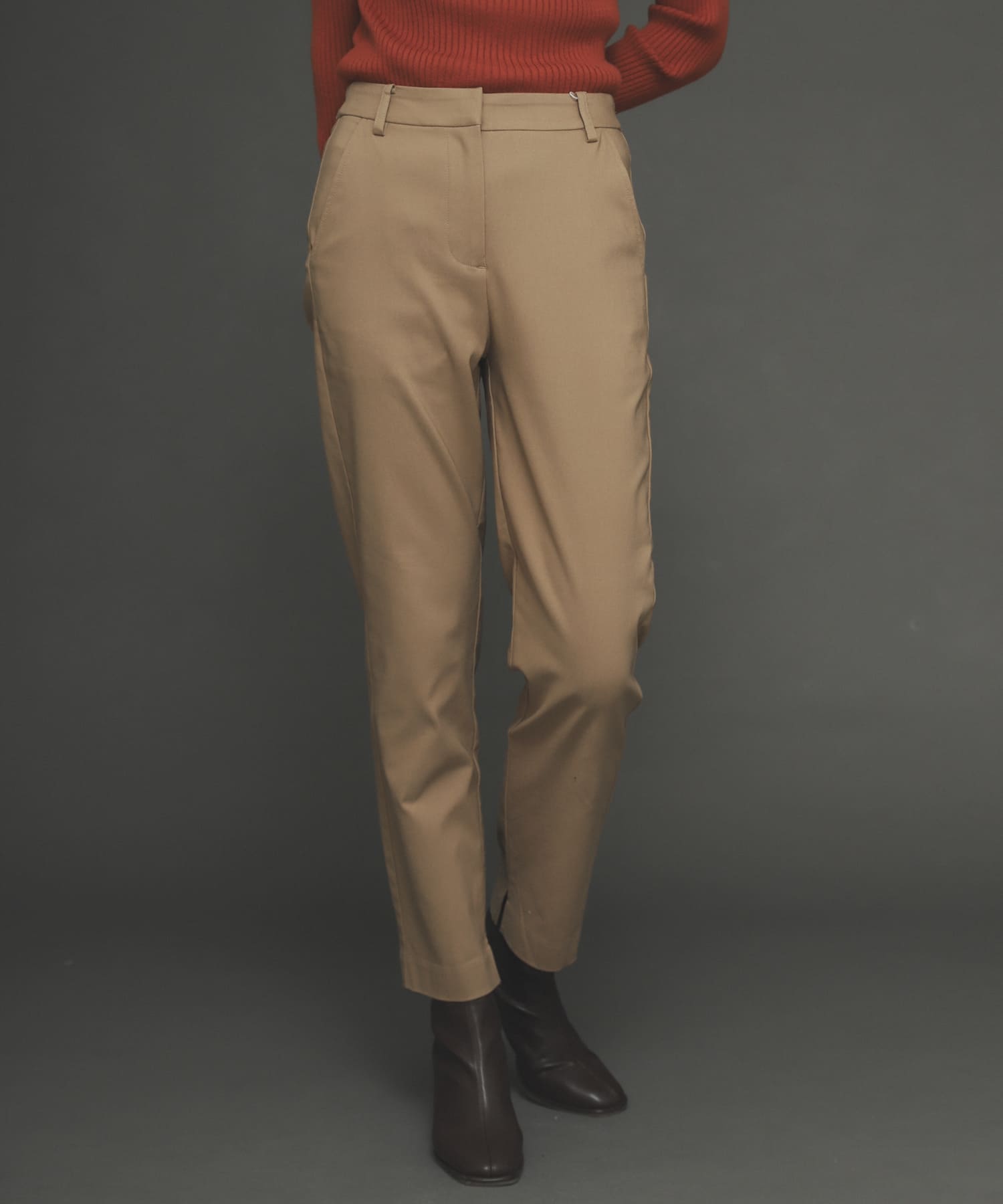 『TALLサイズあり』ストレッチスリムテーパードパンツ BEIGE S