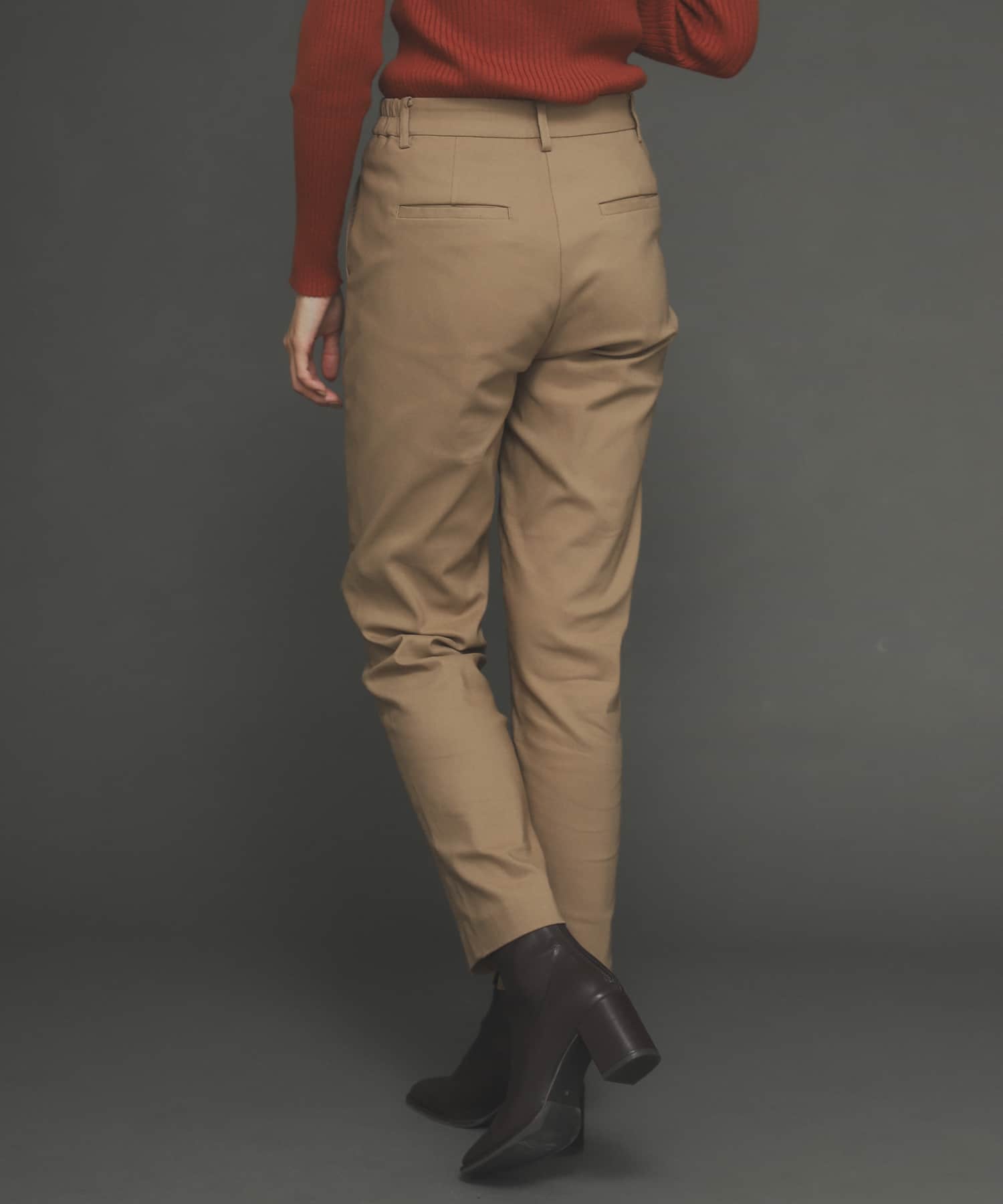 『TALLサイズあり』ストレッチスリムテーパードパンツ BEIGE S
