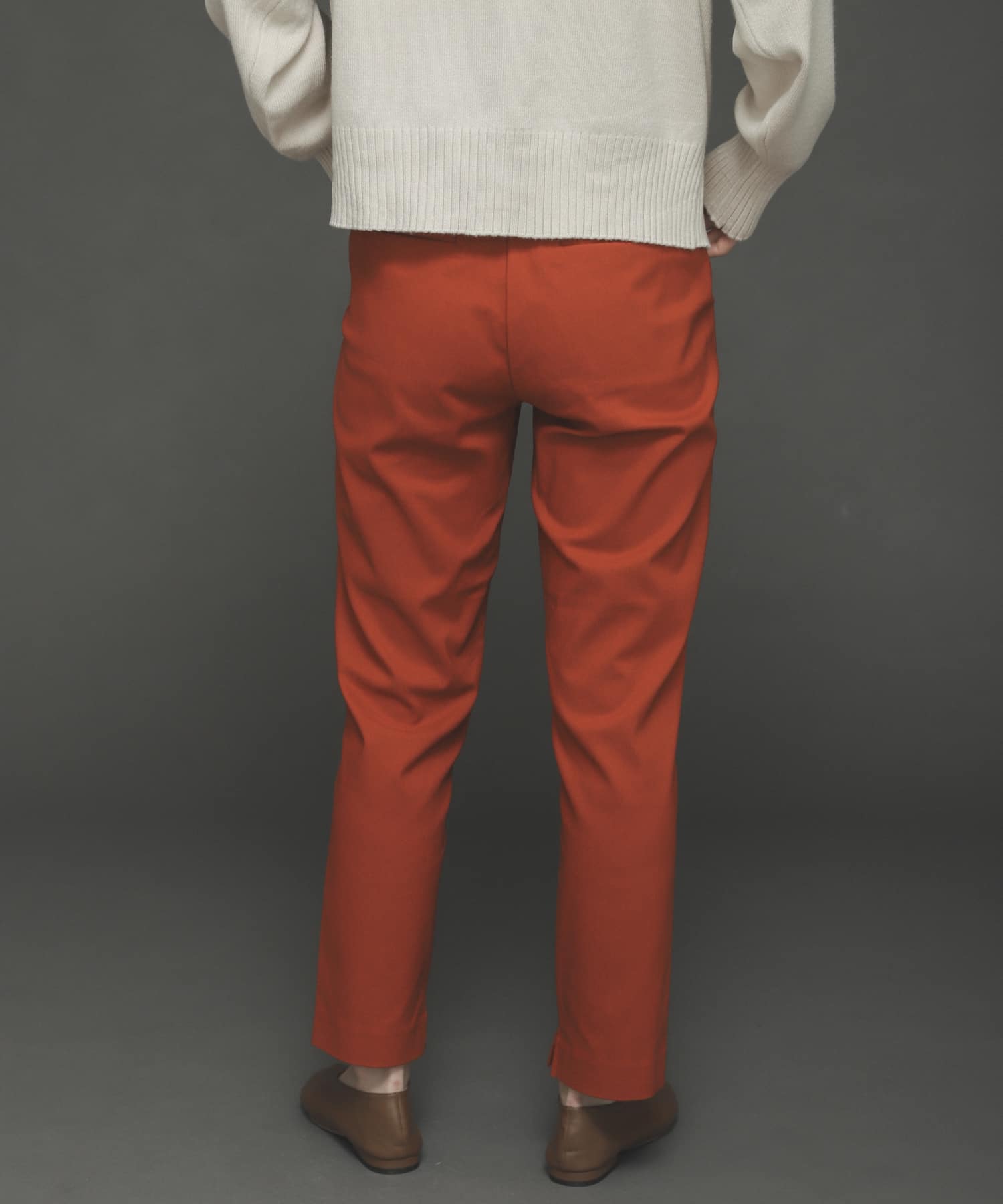 『TALLサイズあり』ストレッチスリムテーパードパンツ ORANGE XS