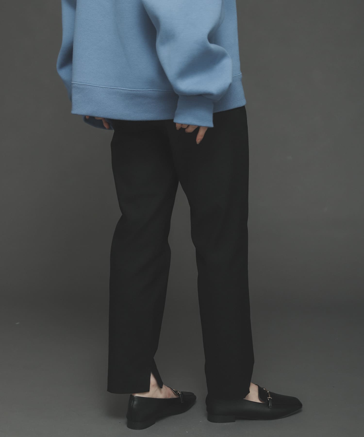 『TALLサイズあり』ストレッチスリムテーパードパンツ BLACK XS
