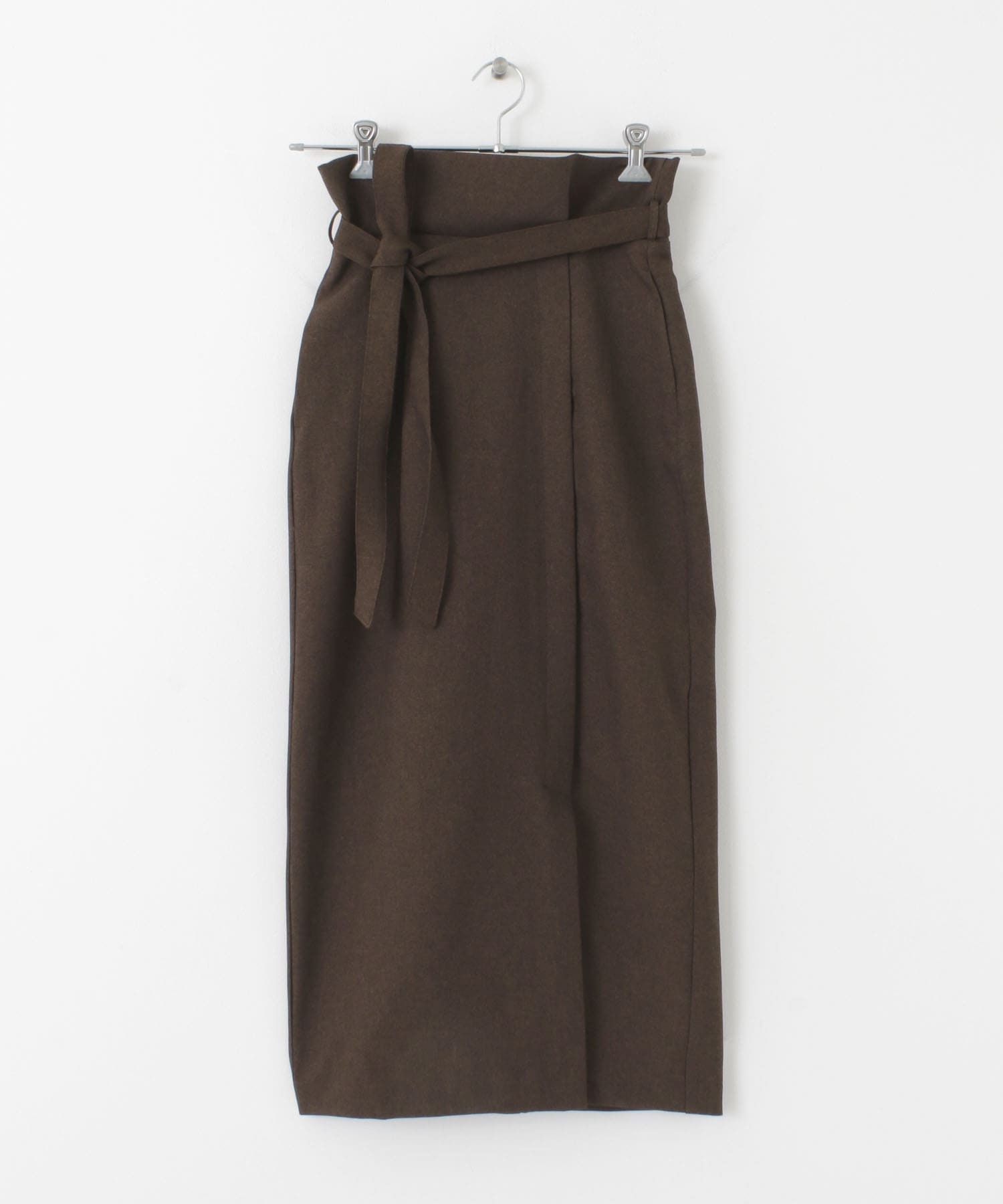 ウールライクハイウエストスカート BROWN XS