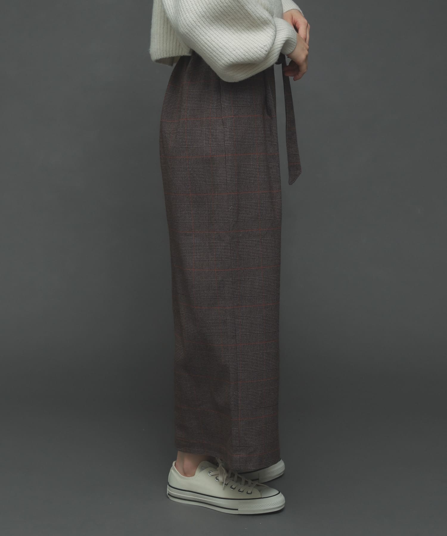 ウールライクハイウエストスカート CHECK XS