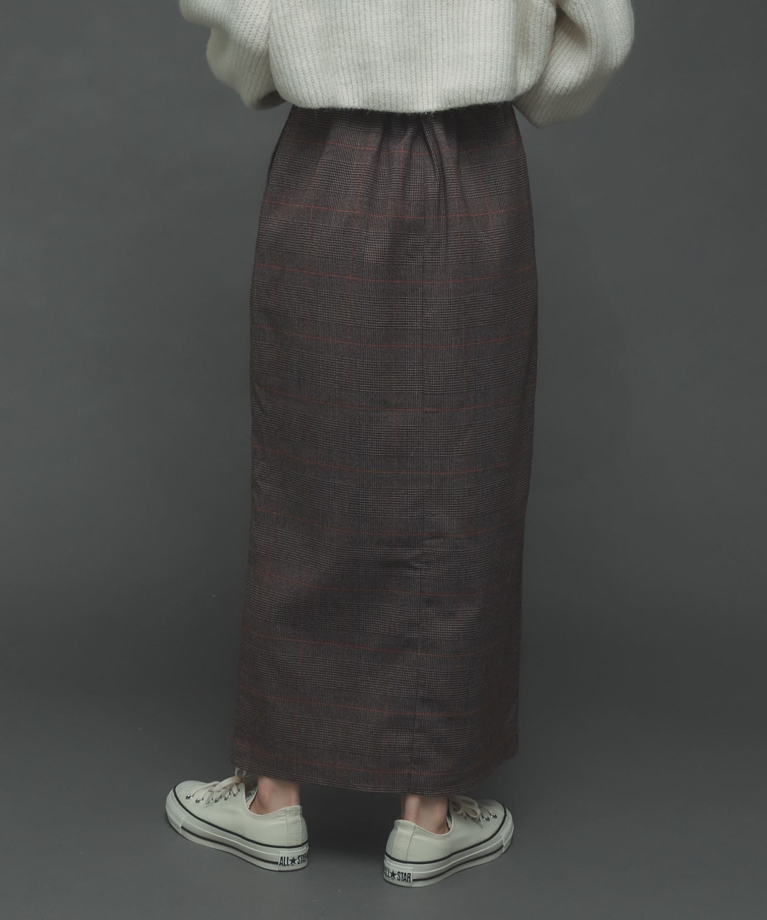 ウールライクハイウエストスカート CHECK XS