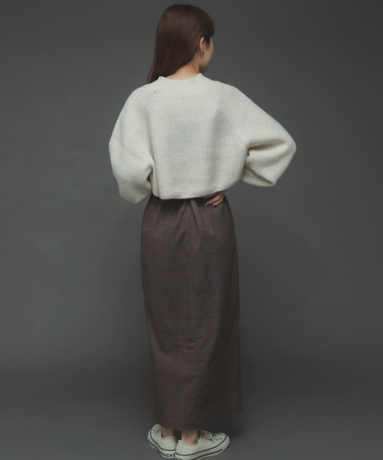 ウールライクハイウエストスカート CHECK XS