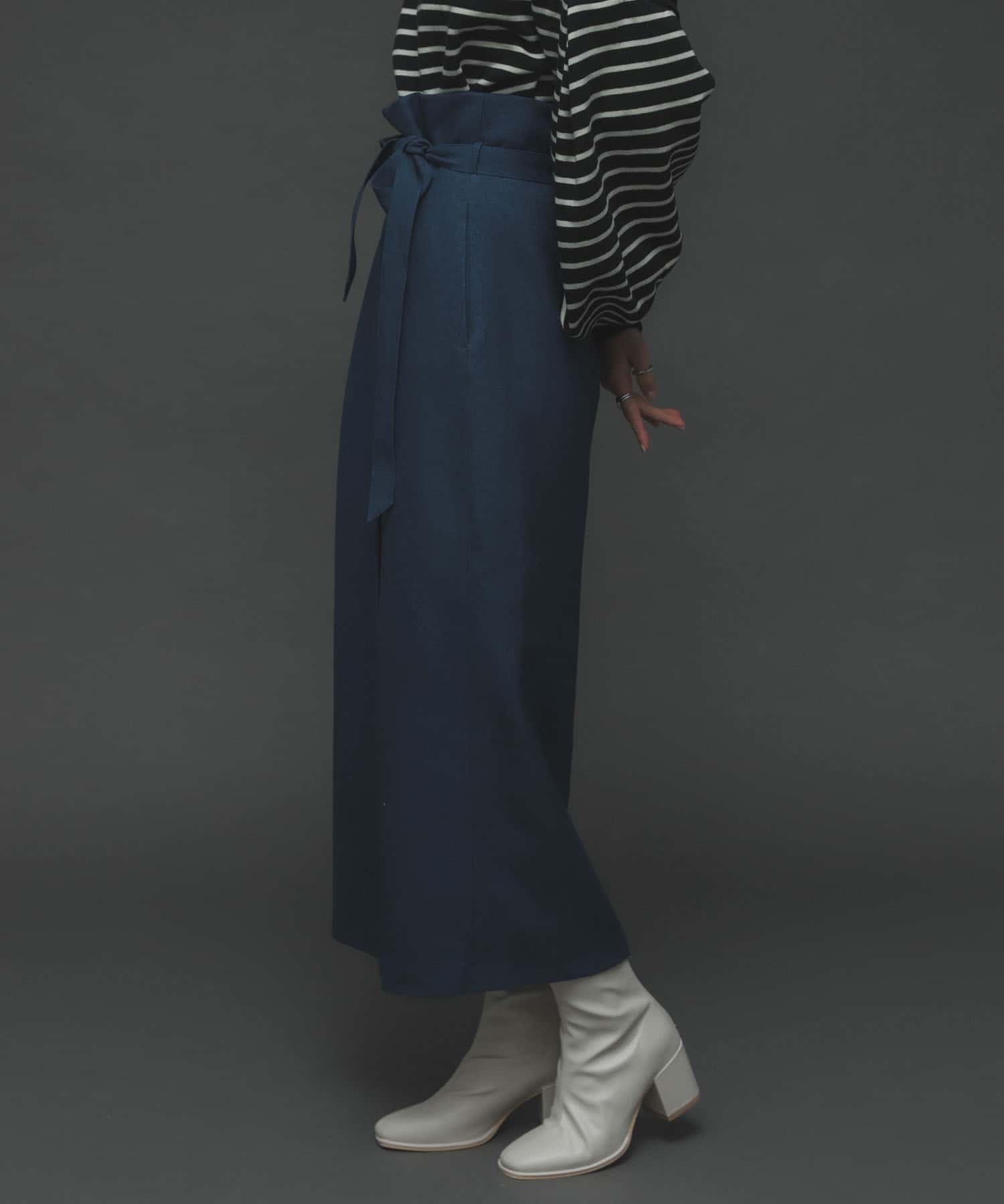 ウールライクハイウエストスカート BLUE XS