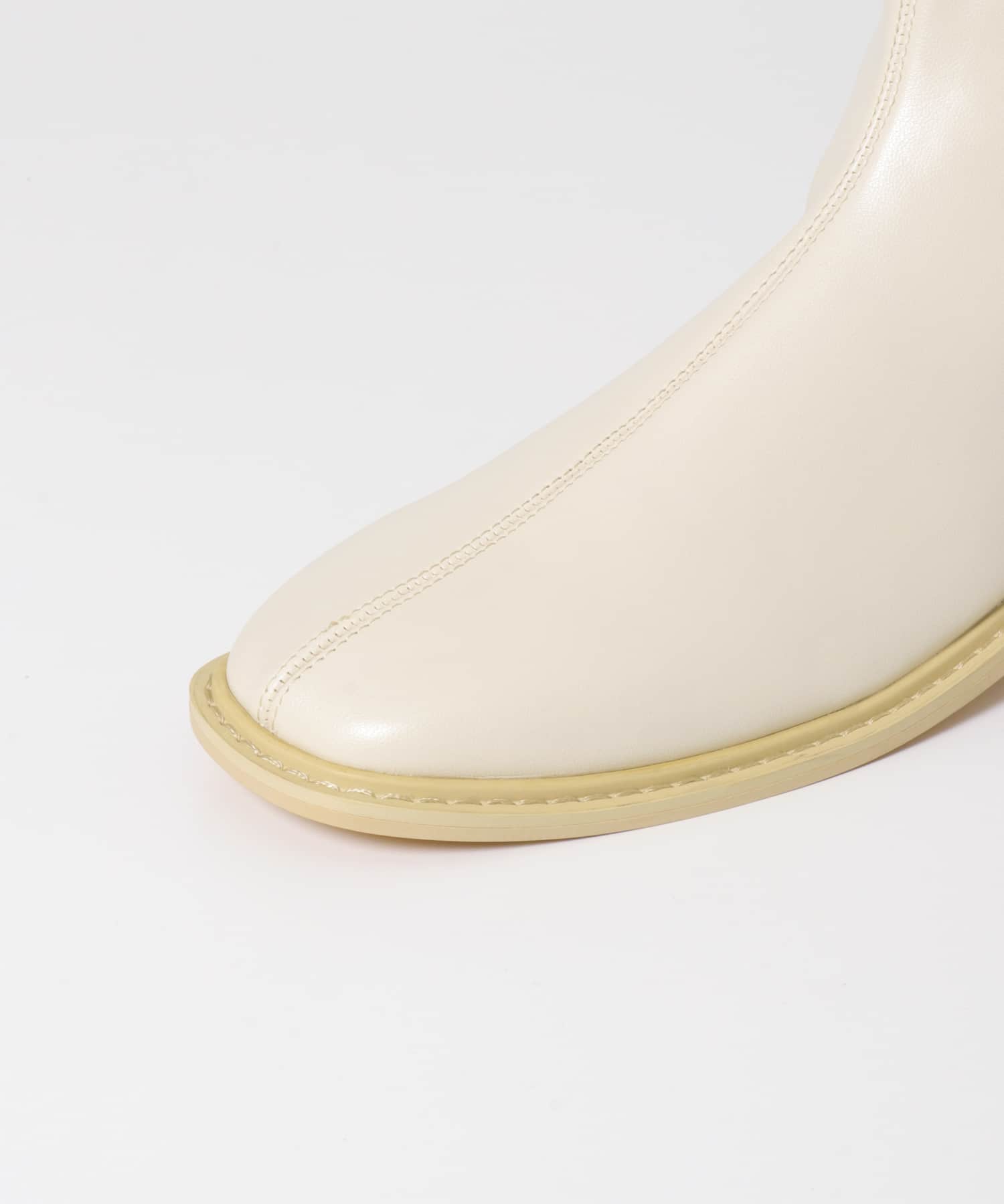 スクエアトウセンターシームロングブーツ IVORY S