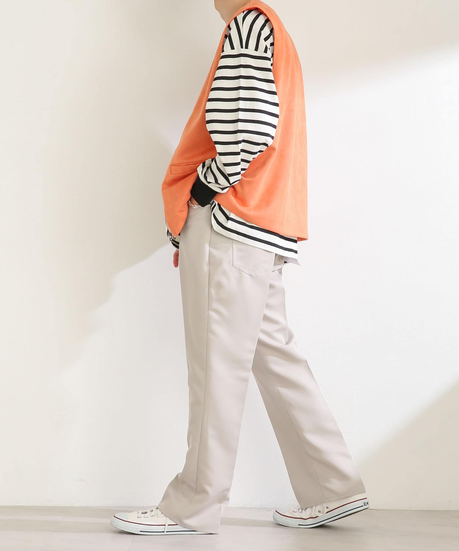 エコスエードジップベスト ORANGE M