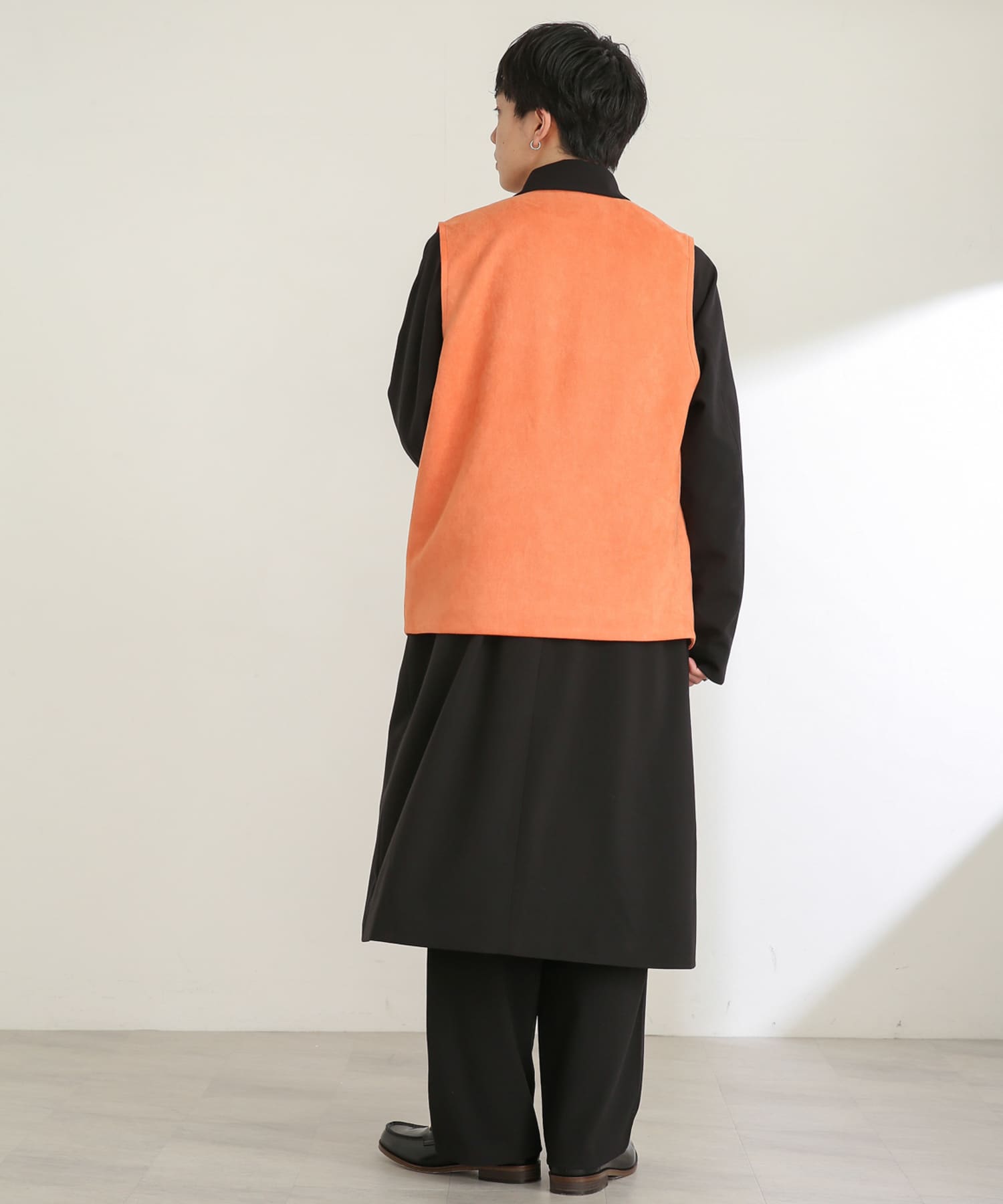 エコスエードジップベスト ORANGE M