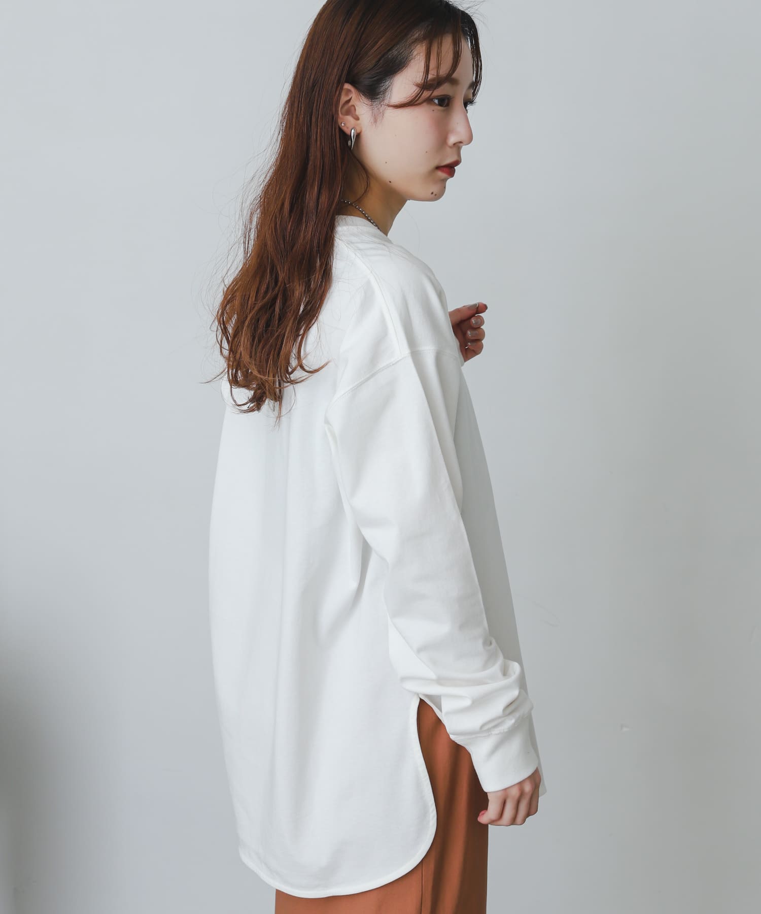 オーガニックコットンチュニックトップ OFF WHITE one
