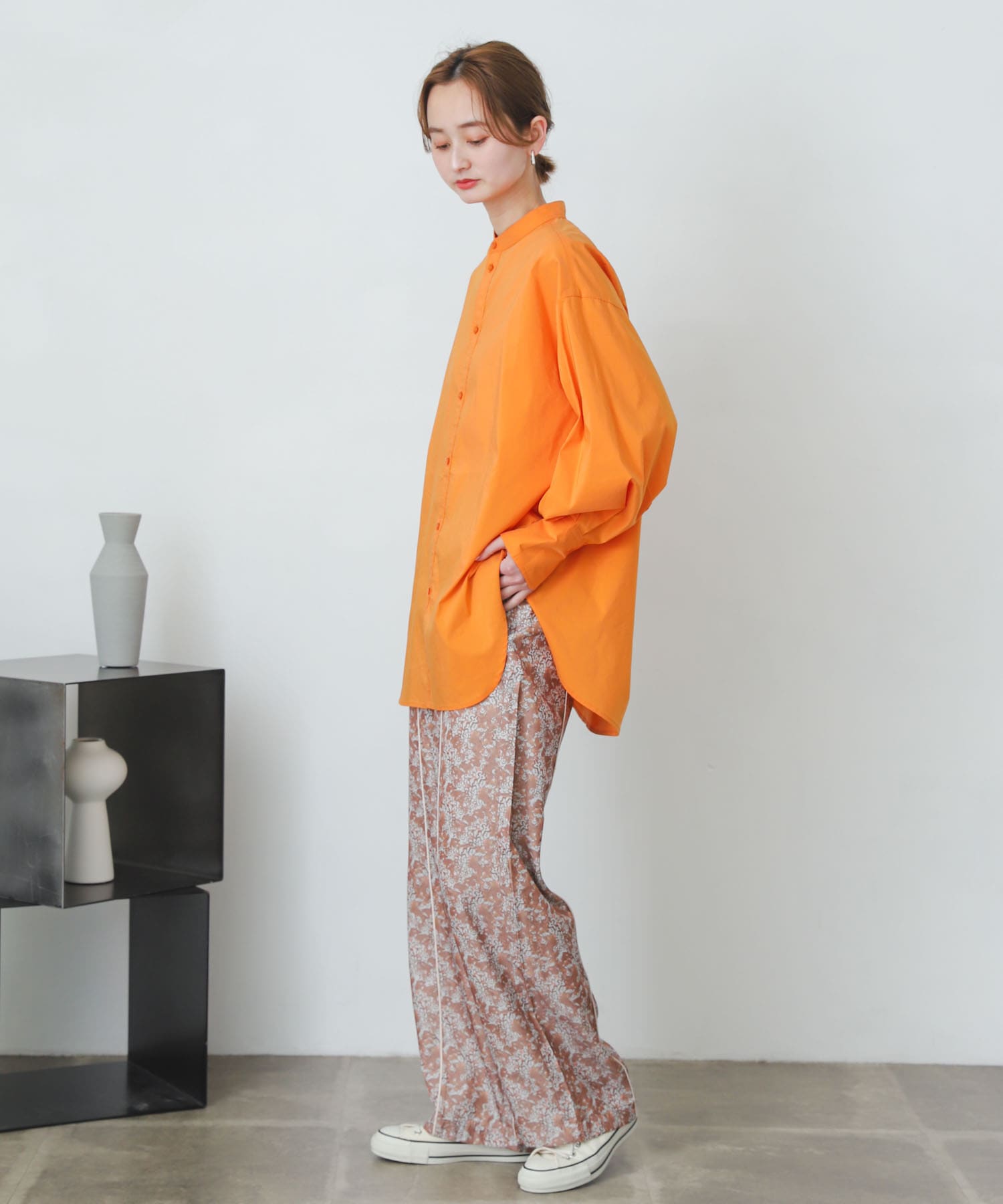 アートフラワーパイピングパンツ CAMEL S