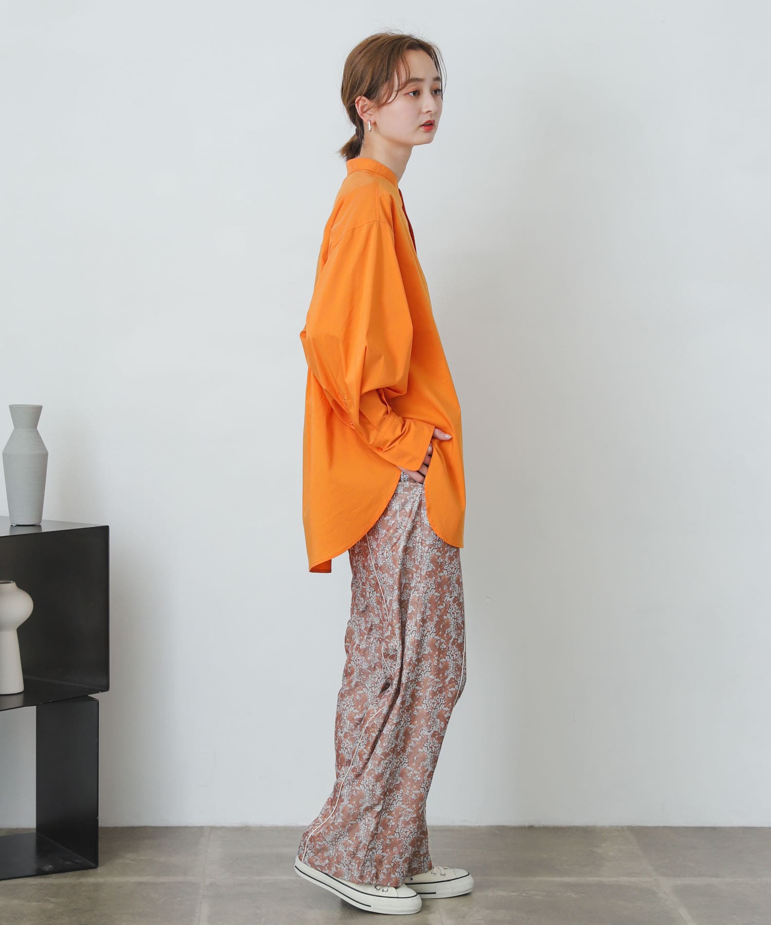 アートフラワーパイピングパンツ CAMEL S