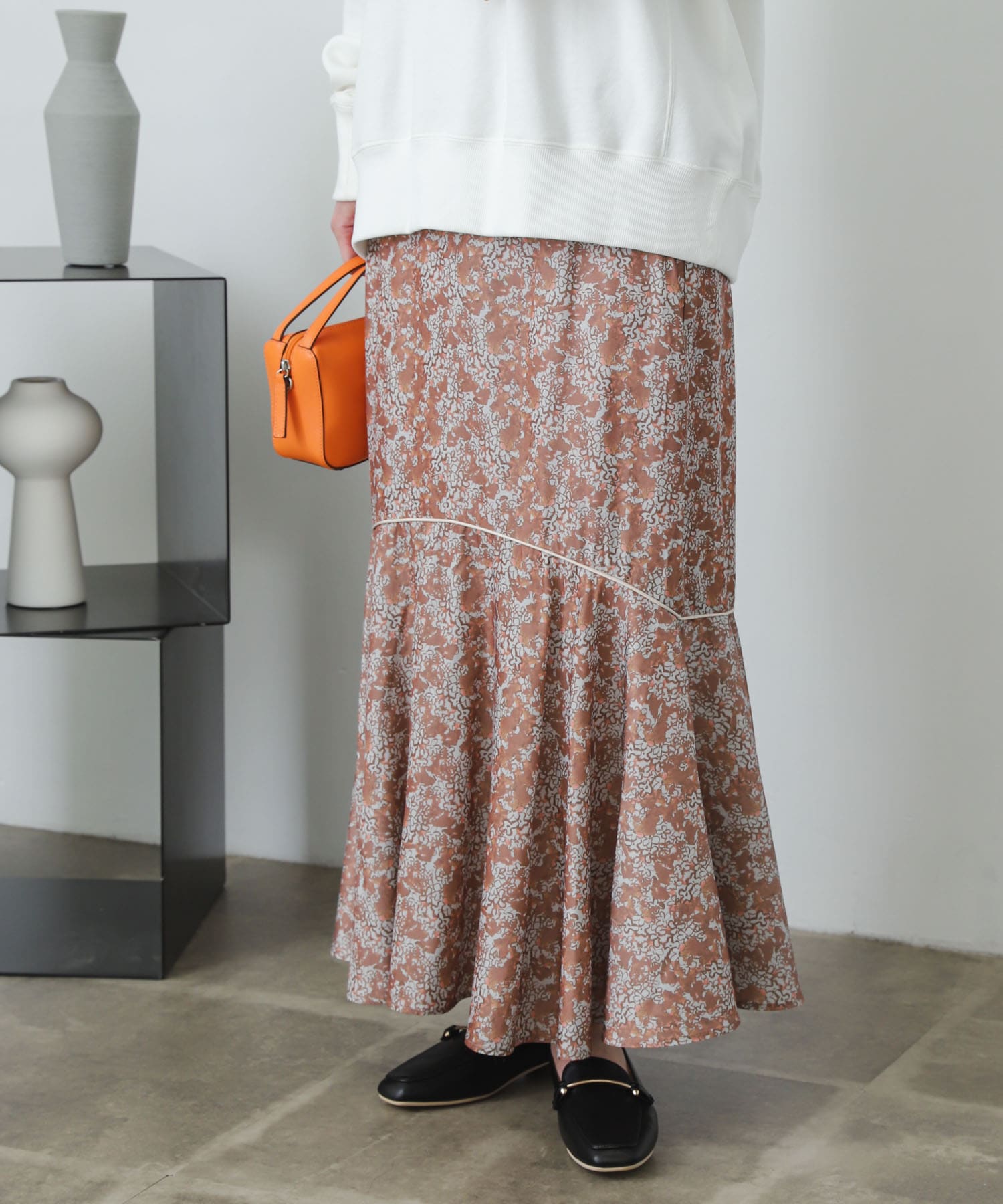 アートフラワーマーメイドスカート CAMEL one