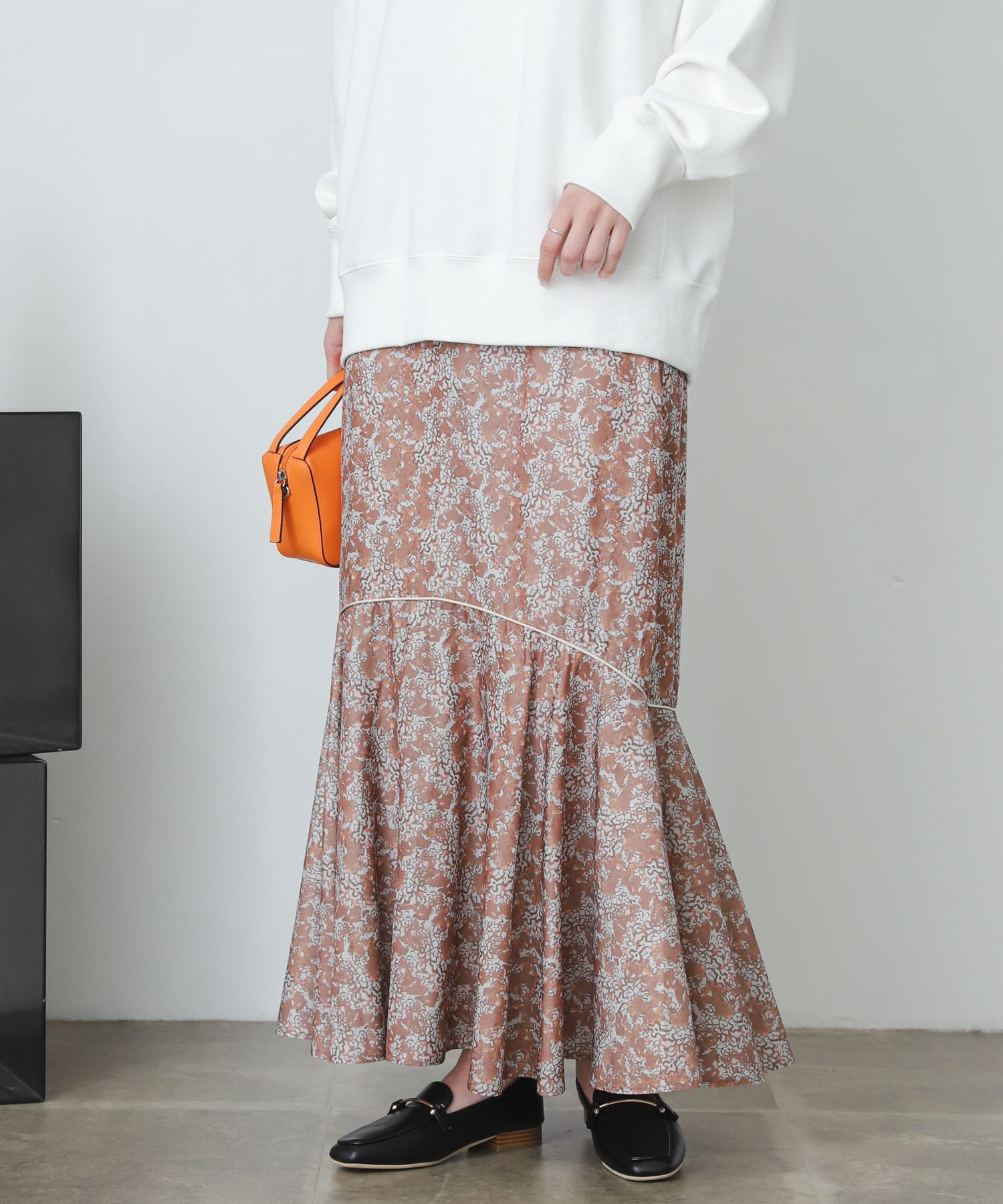 アートフラワーマーメイドスカート CAMEL one