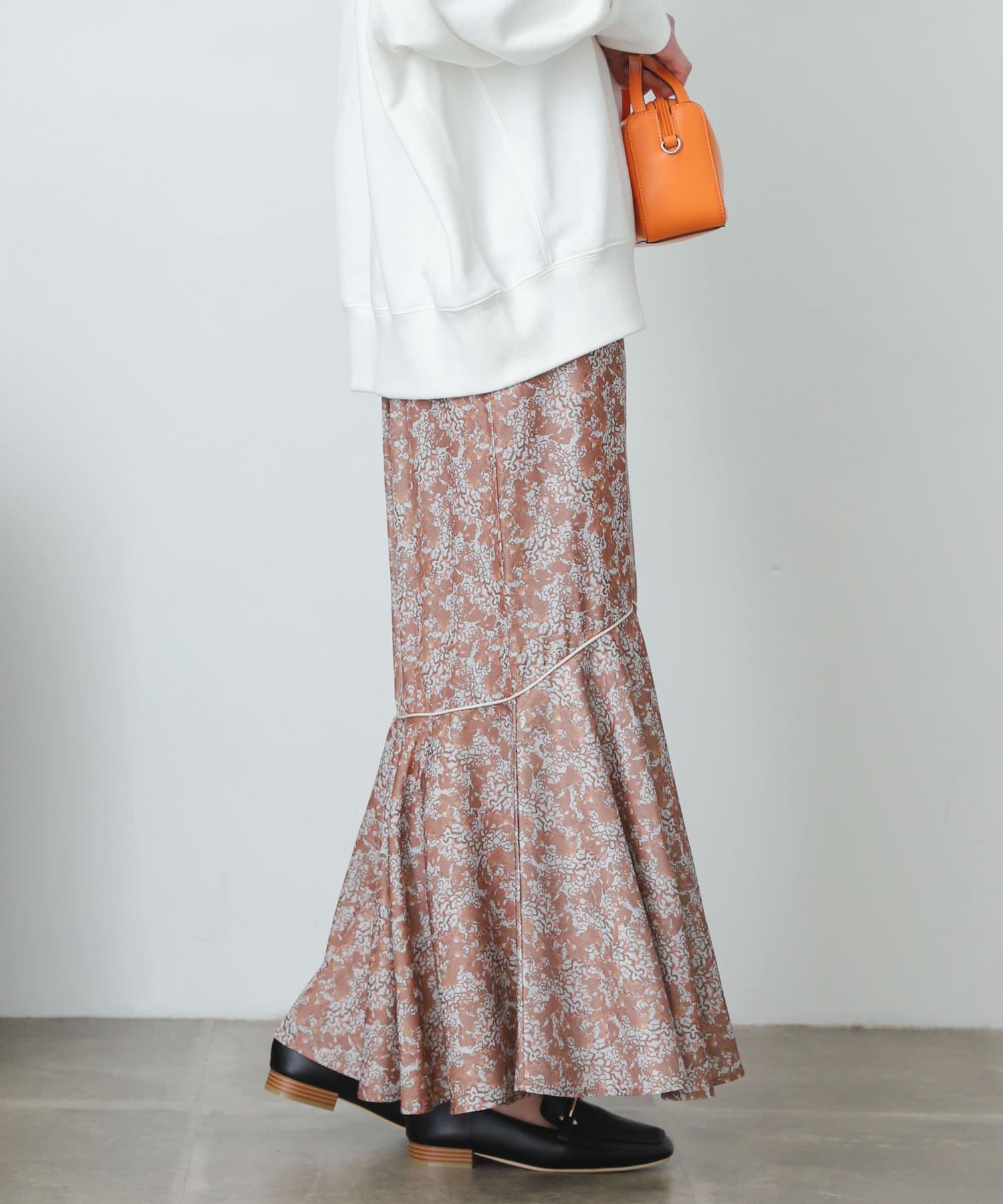 アートフラワーマーメイドスカート CAMEL one