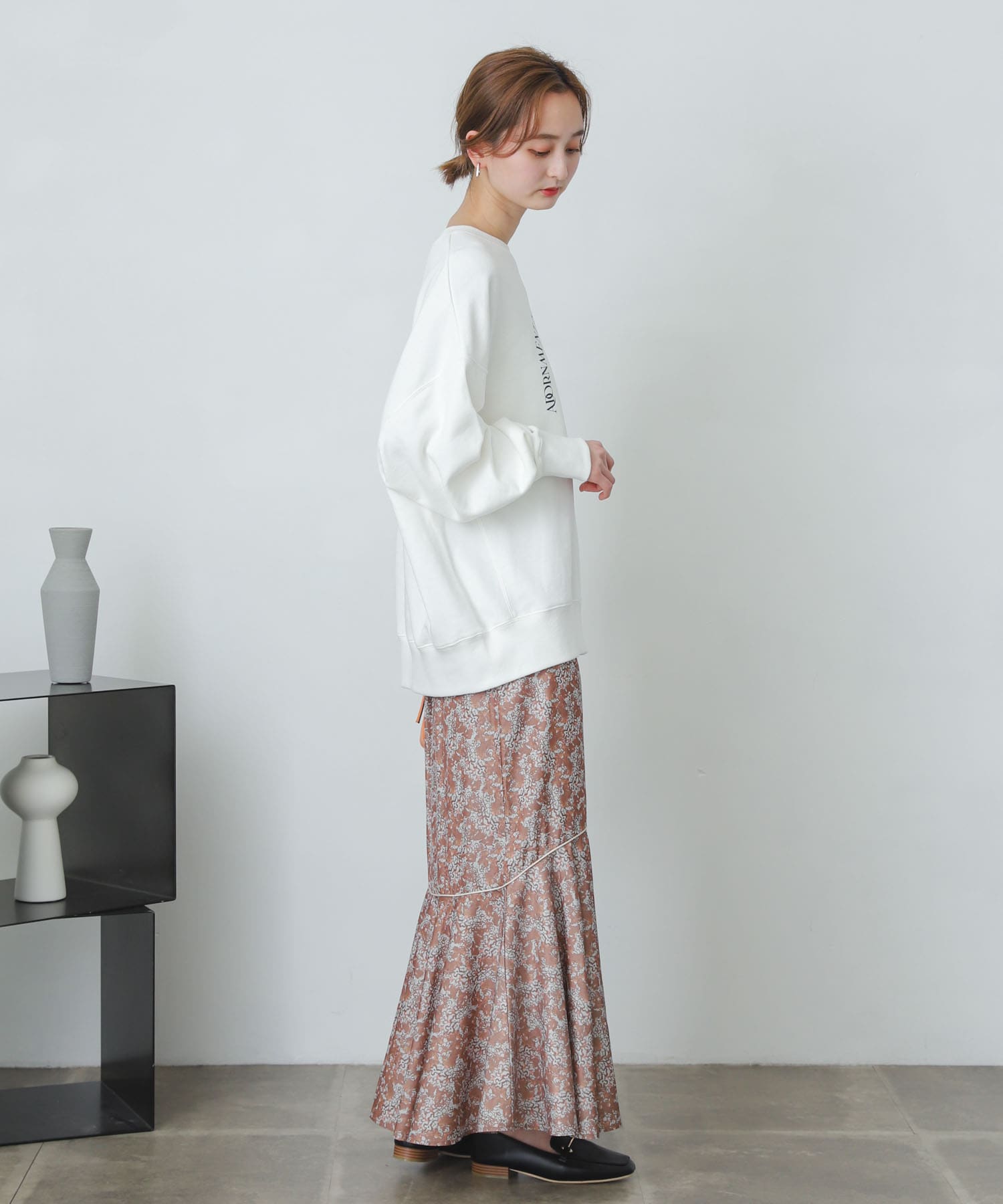 アートフラワーマーメイドスカート CAMEL one