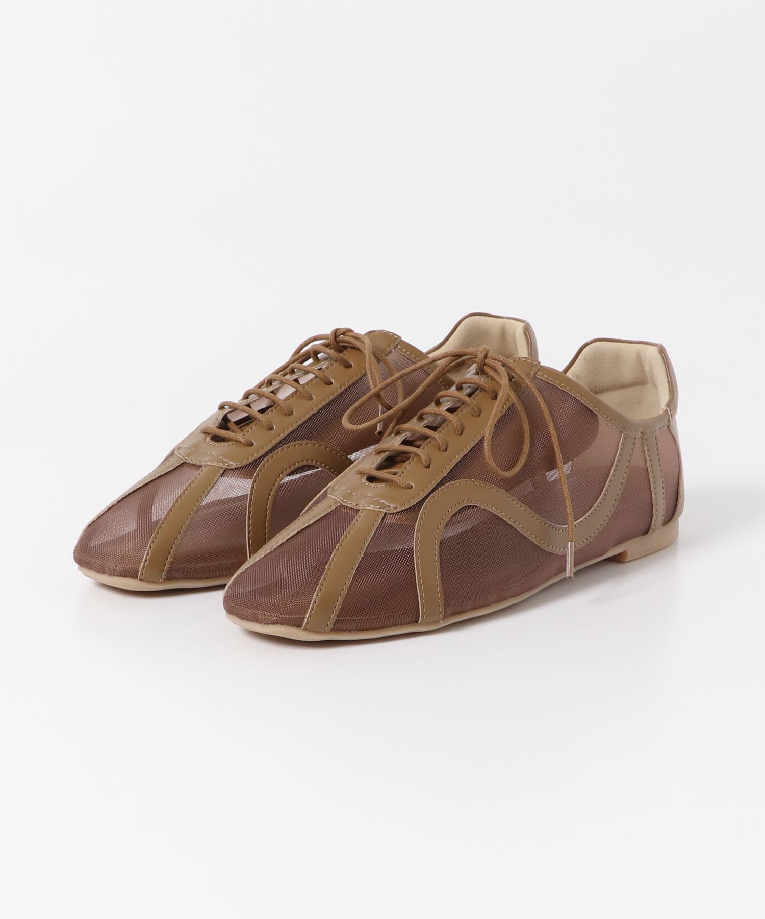 チュールスニーカー BROWN S