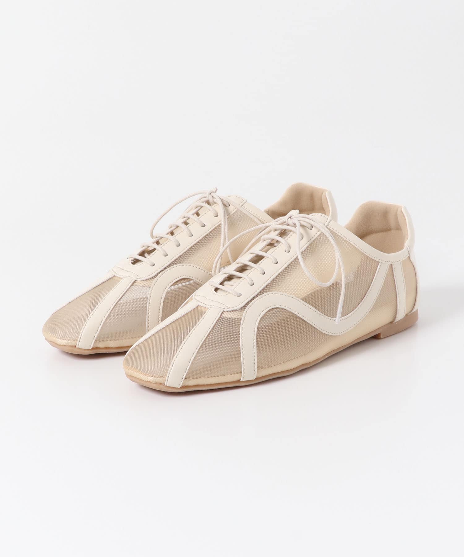チュールスニーカー BEIGE S