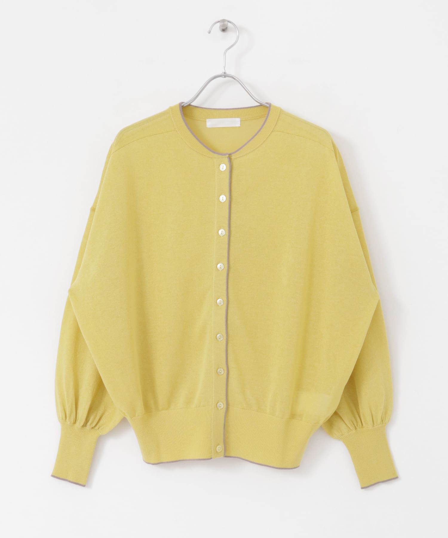 シアーボリュームスリーブカーディガン YELLOW one