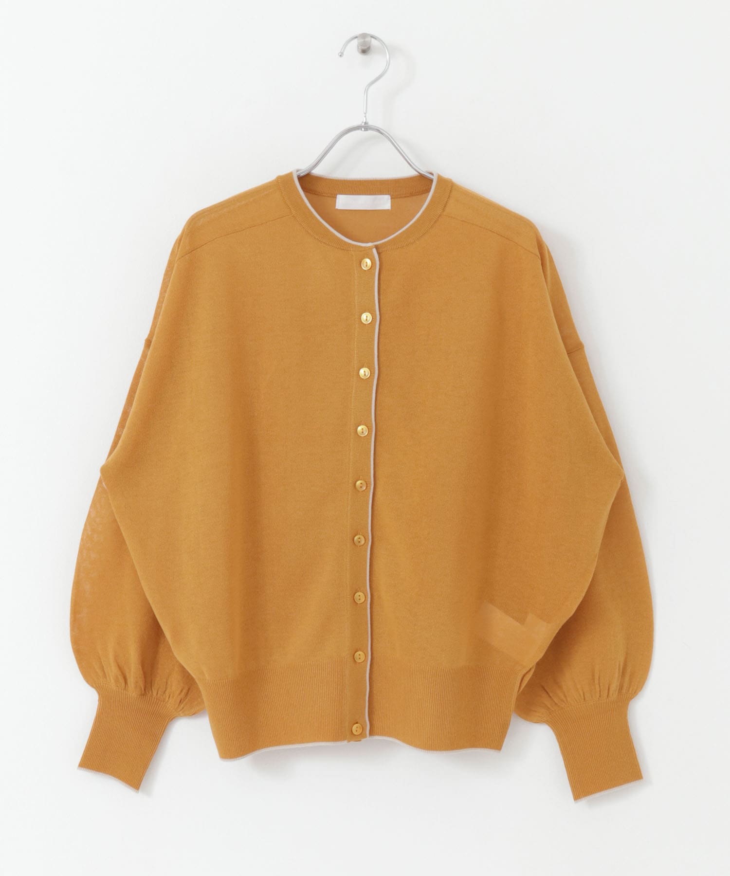 シアーボリュームスリーブカーディガン MUSTARD one