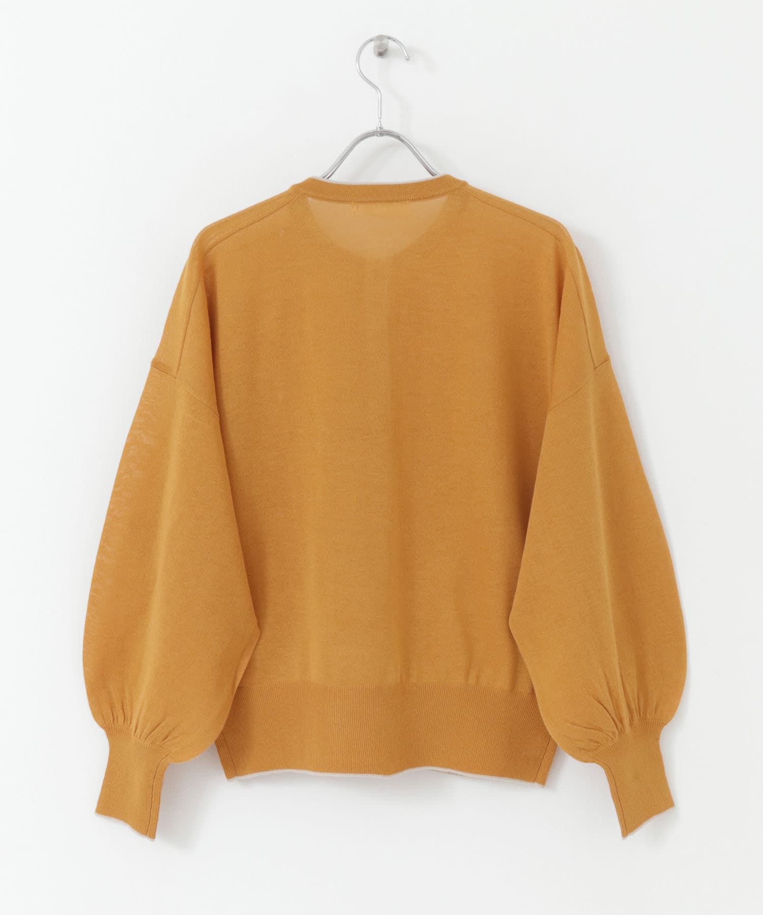シアーボリュームスリーブカーディガン MUSTARD one