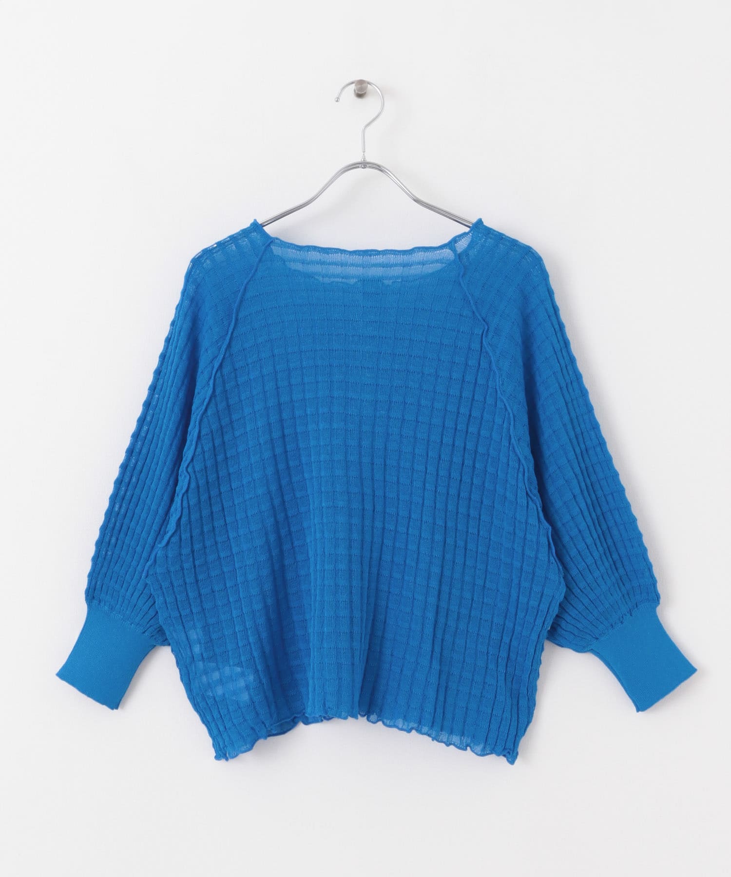 2WAYシアーセーター(5分袖) BLUE one