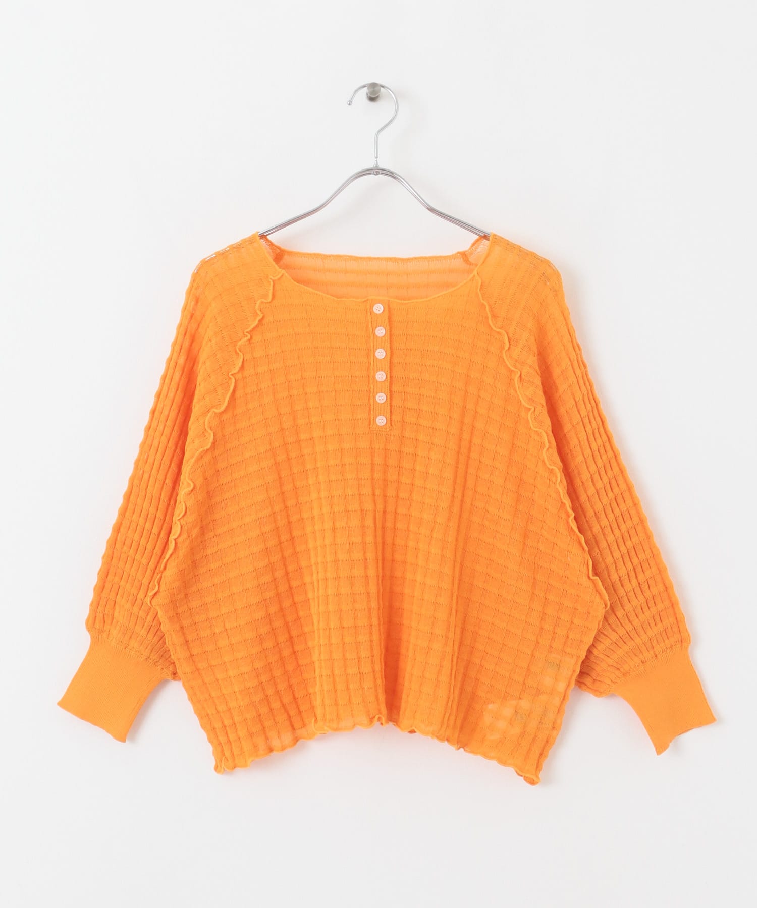 2WAYシアーセーター(5分袖) ORANGE one