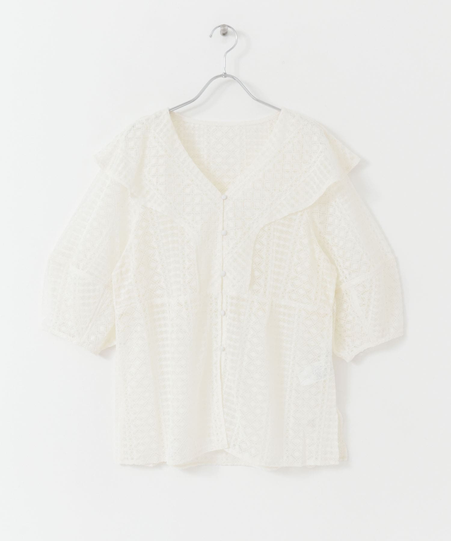 コクーンスリーブレースブラウス IVORY one