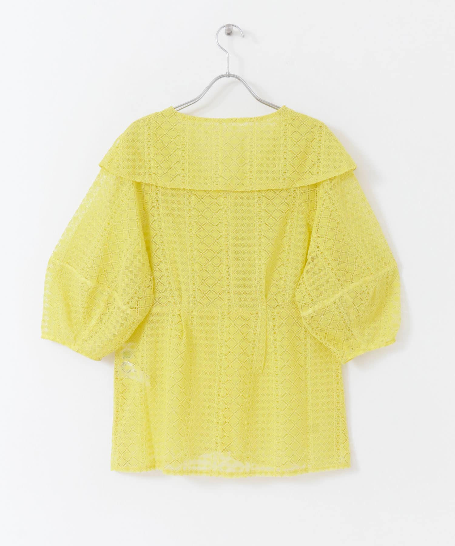 コクーンスリーブレースブラウス YELLOW one