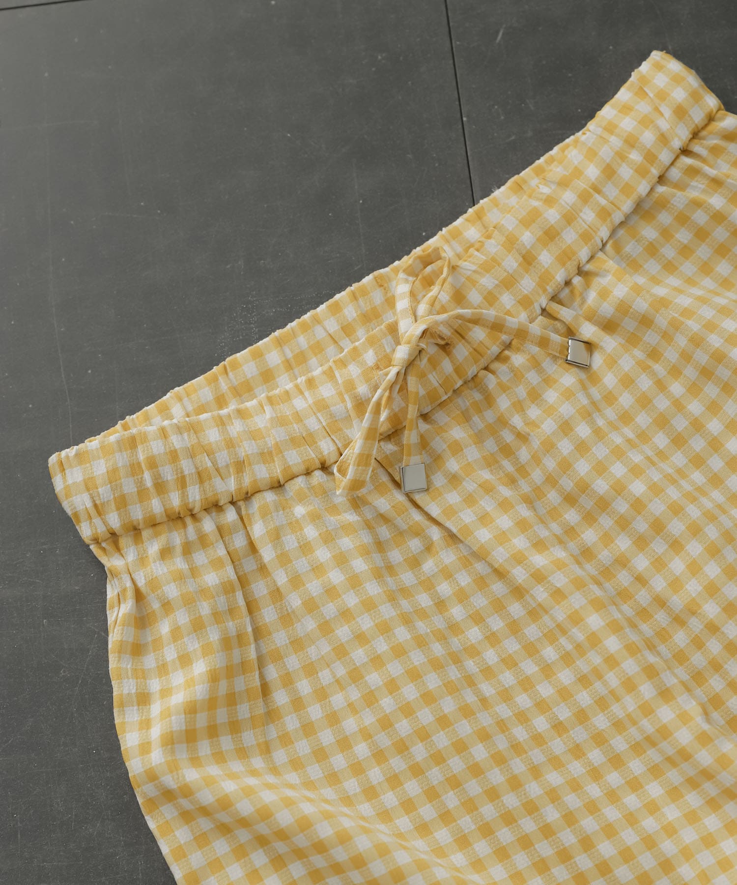 ギンガムチェックイージーパンツ YELLOW one