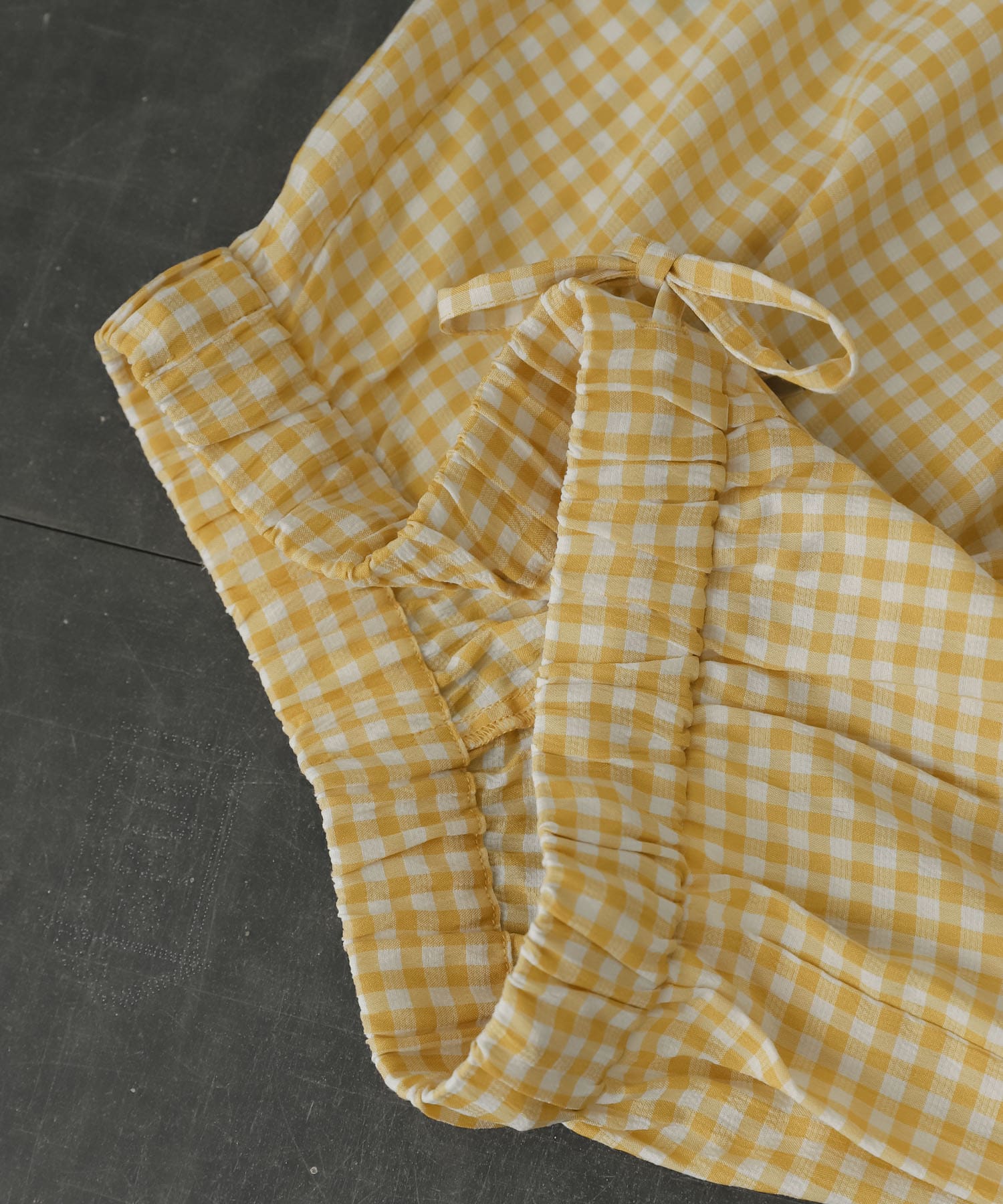 ギンガムチェックイージーパンツ YELLOW one